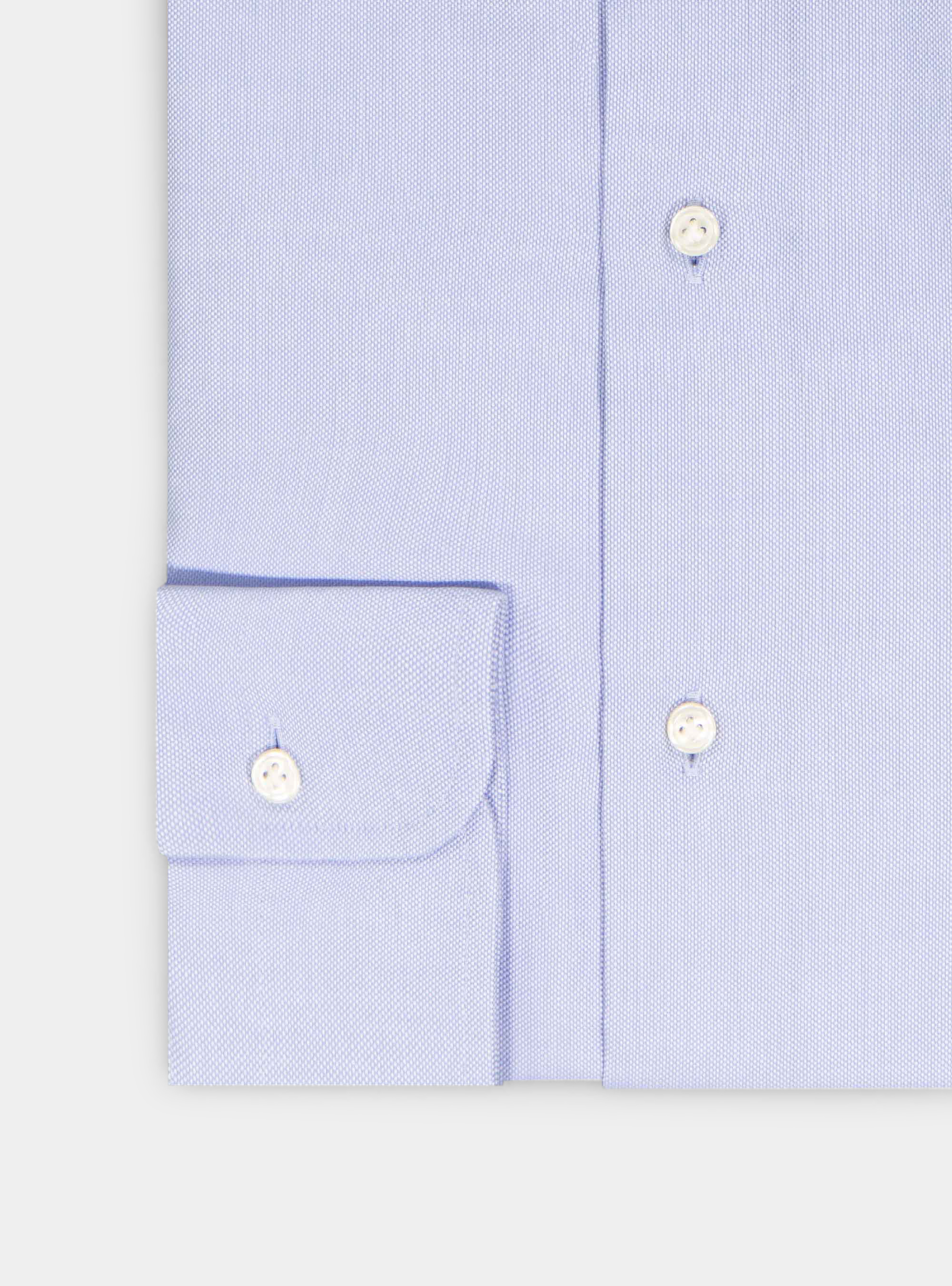 Camicia in oxford di cotone armaturato, AZZURRO