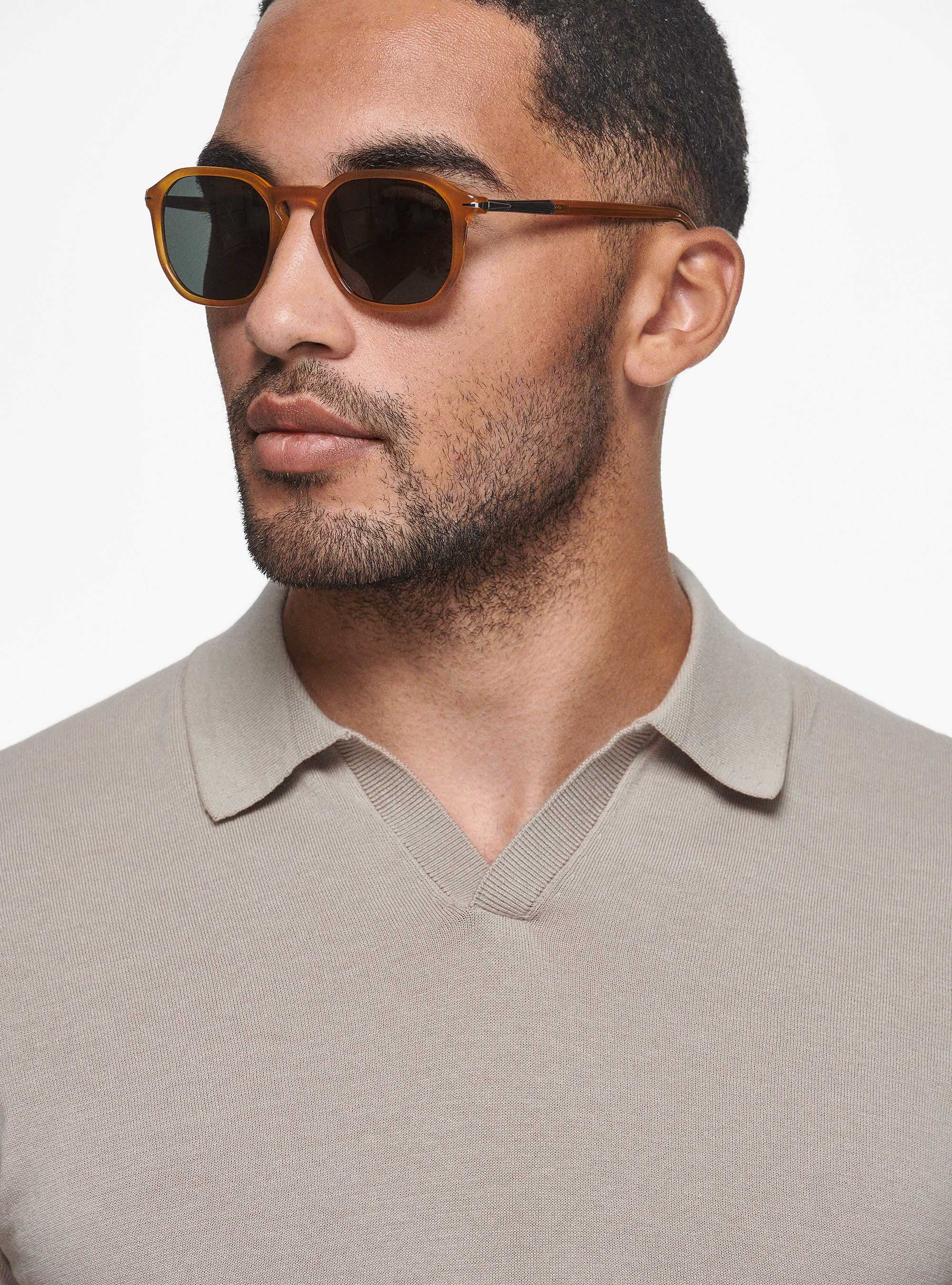 Polo en tricot de coton extra-fin, SABLE