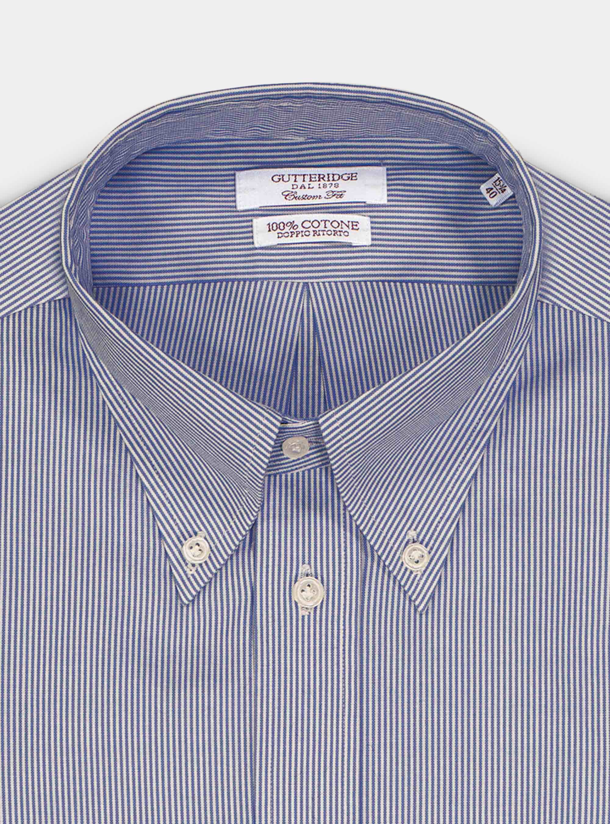 Oxford striped Custom button down collar shirt, BLUE