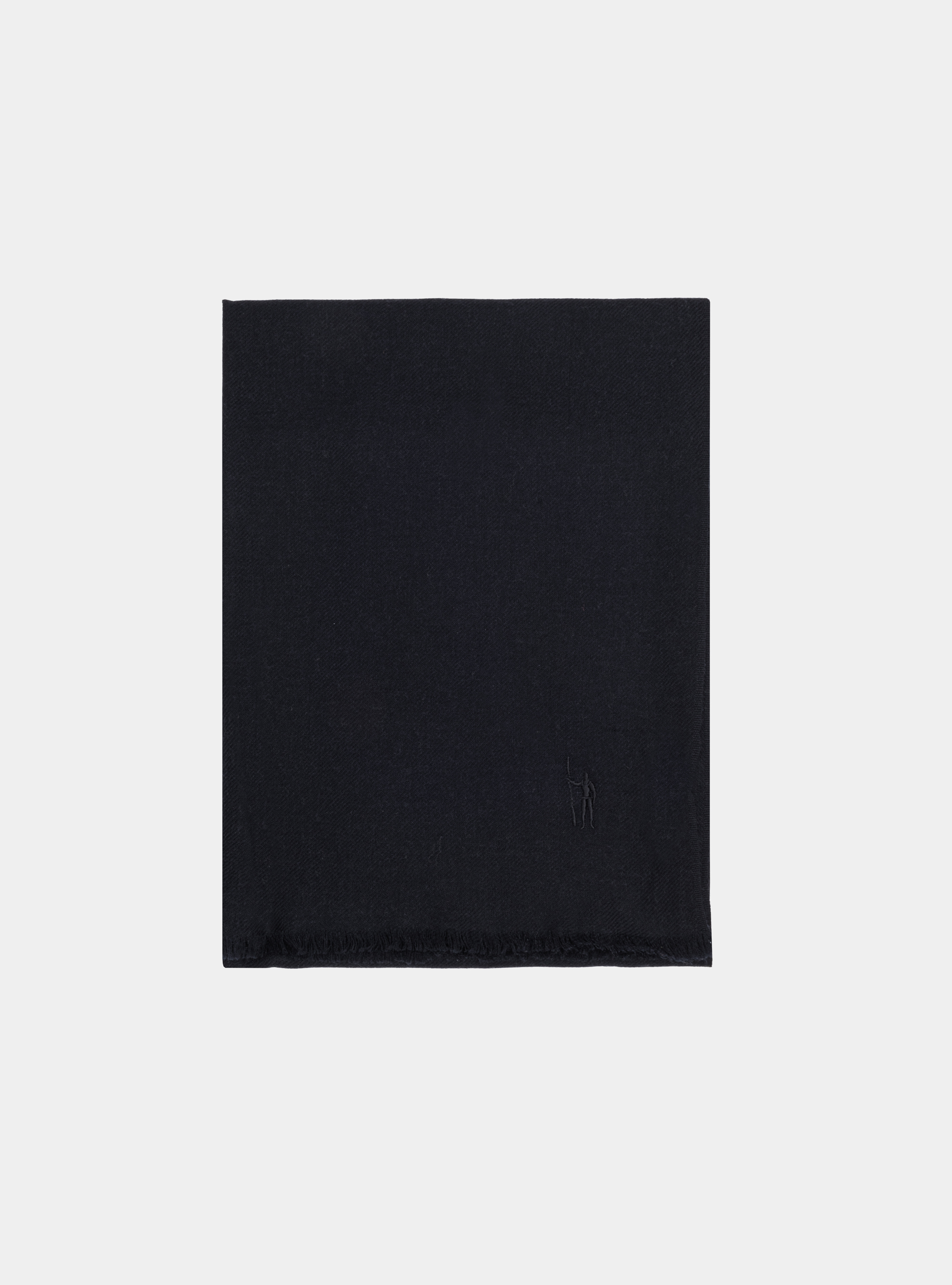 Sciarpa in lana con ricamo, NERO