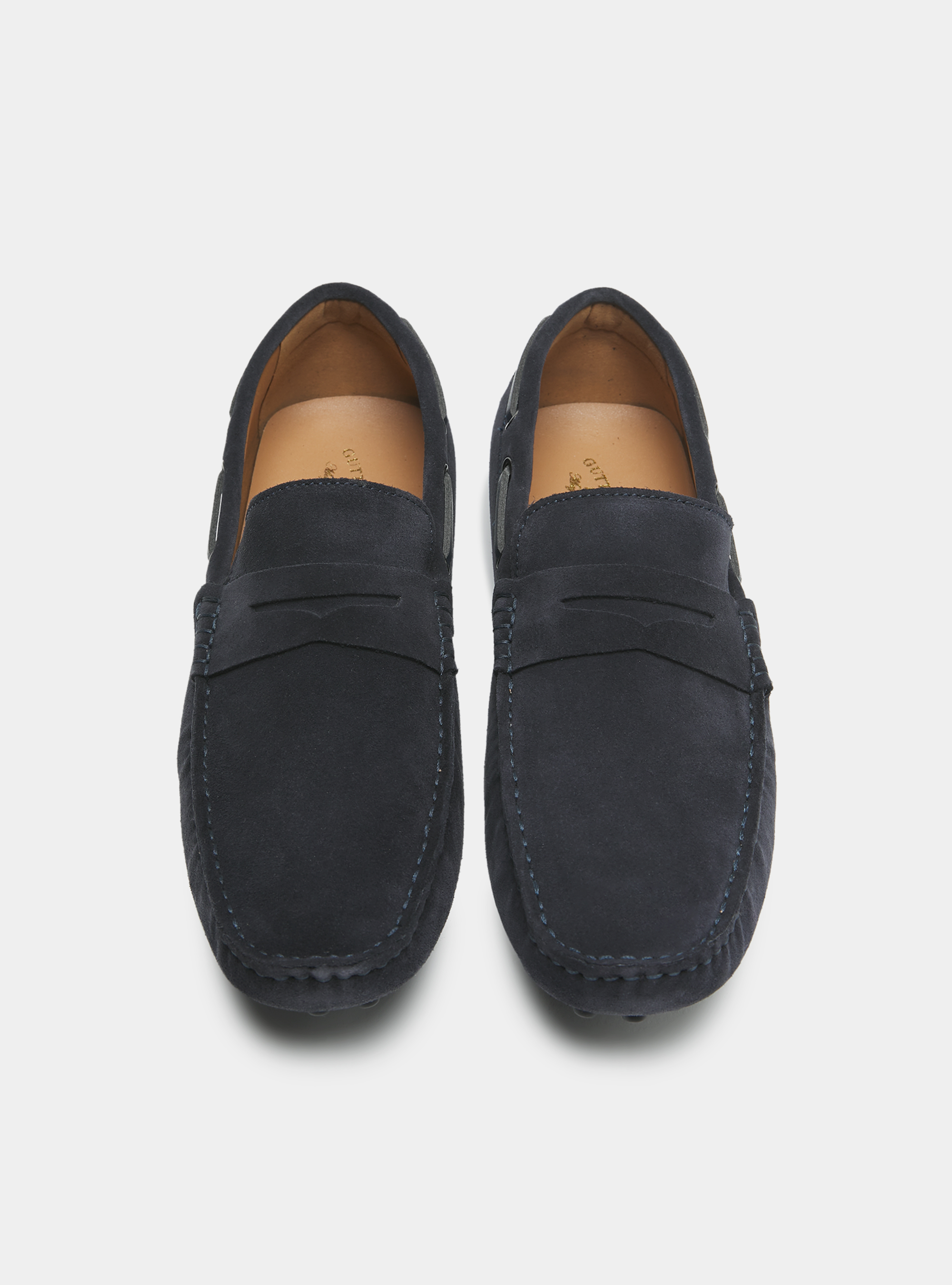 Suede Boat Loafers, NAVY BLUE