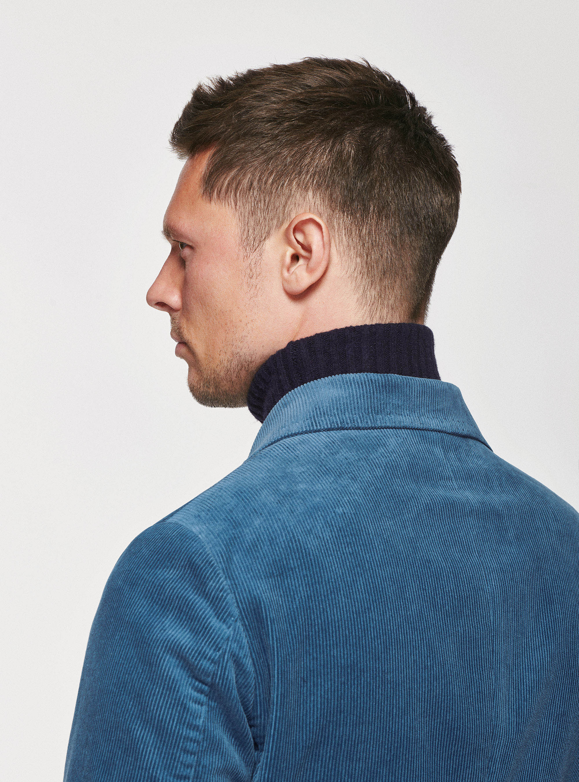 Giacca doppiopetto in velluto, 0243C DENIM