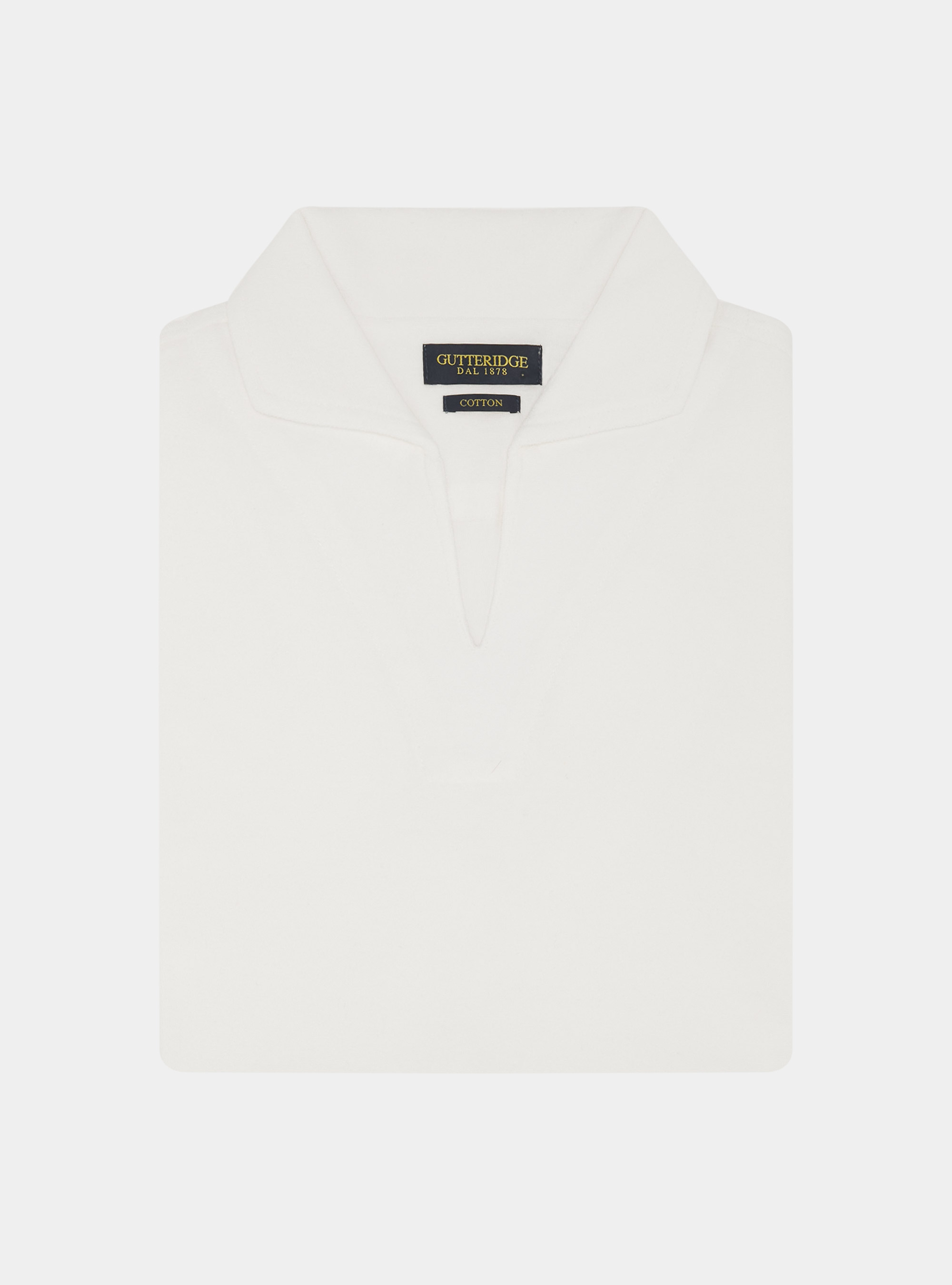 Pure cotton terry polo shirt, WHITE