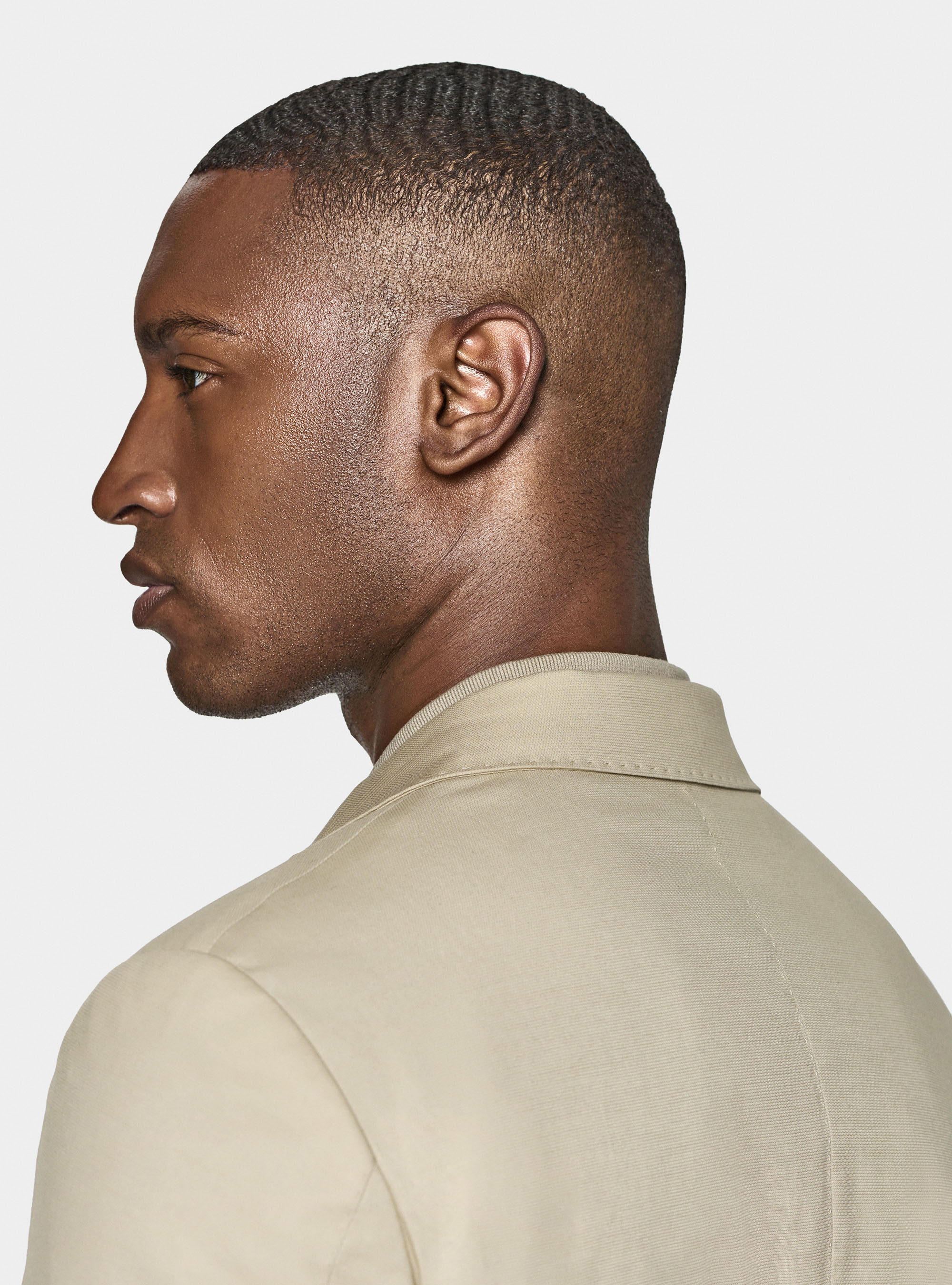 Armoured cotton suit blazer, SAND