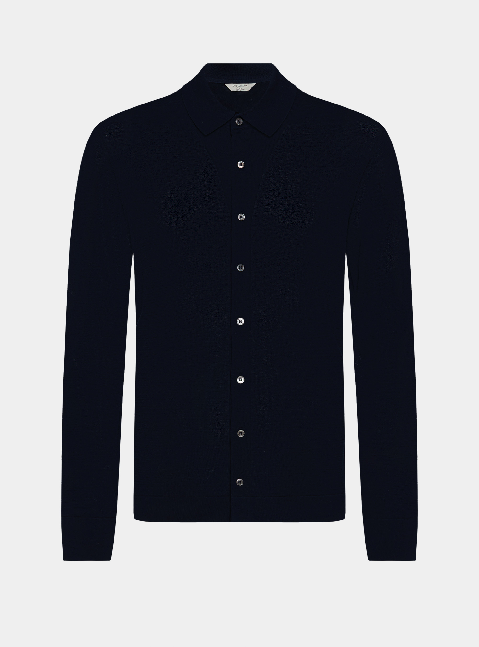 Polo en tricot de coton et de soie, BLEU MARINE