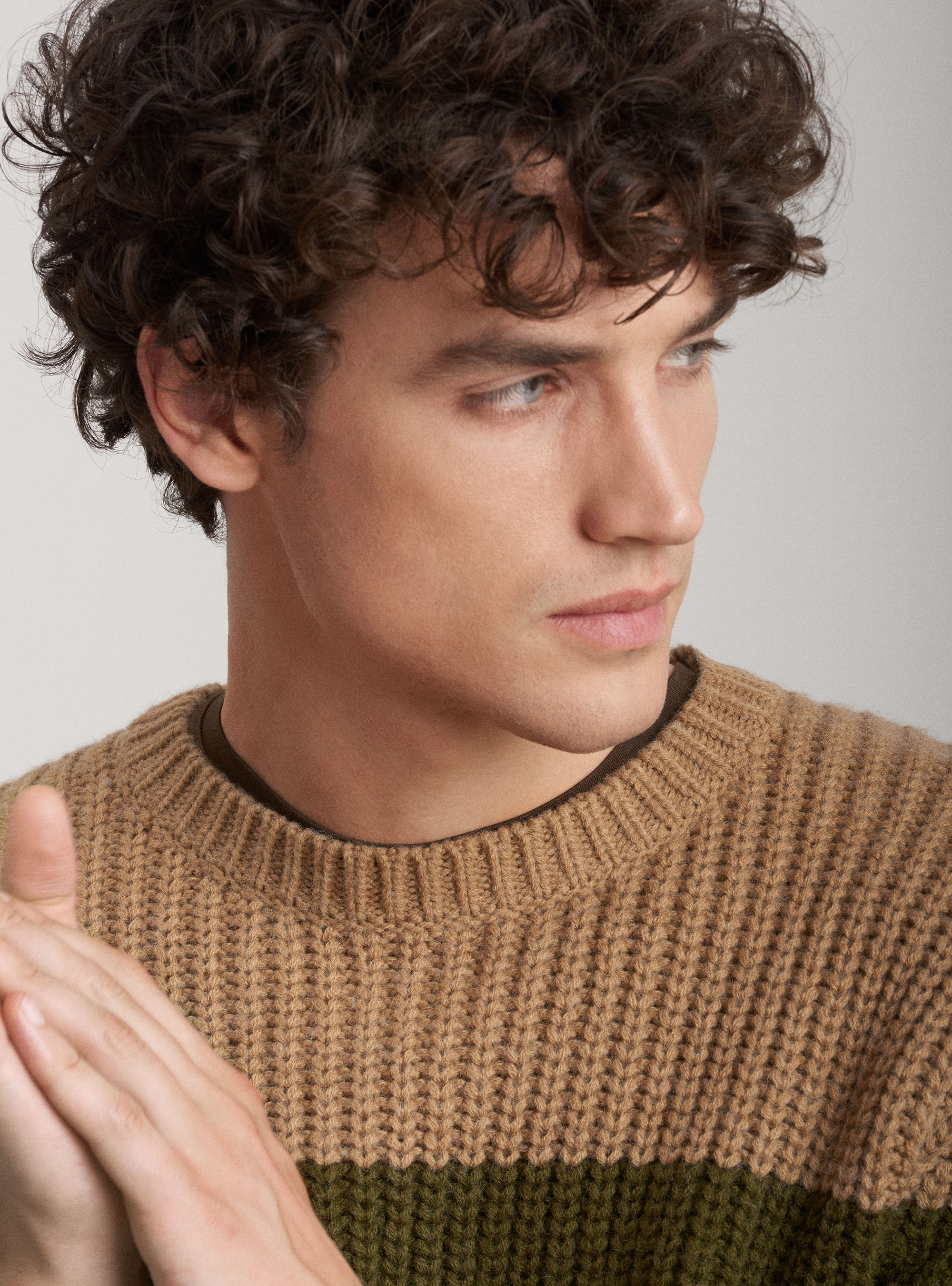 Jersey de lana a rayas con cuello redondo, ARENA