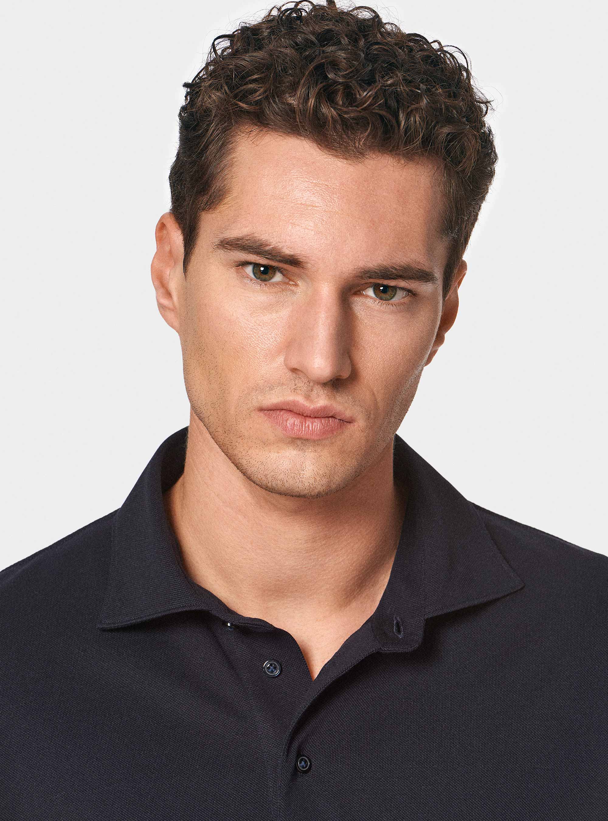 GT01 stretch pique polo shirt, NAVY BLUE