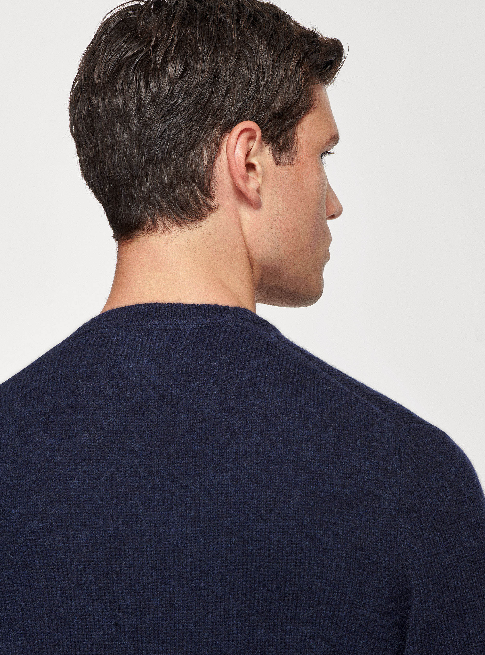 Maglia in pura lana Shetland, BLU NAVY