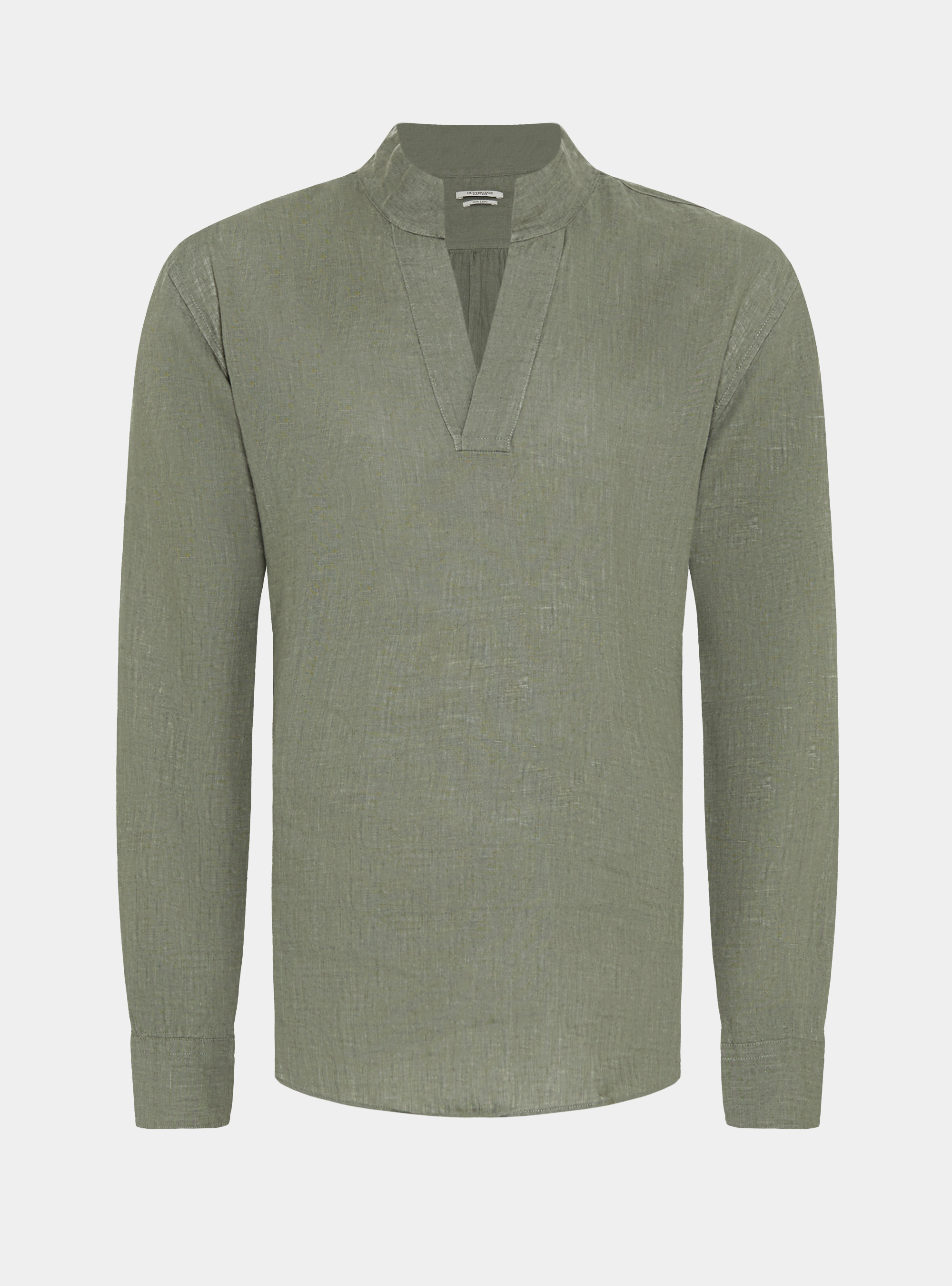 Camisa coreana de lino puro, SALVIA 0602C