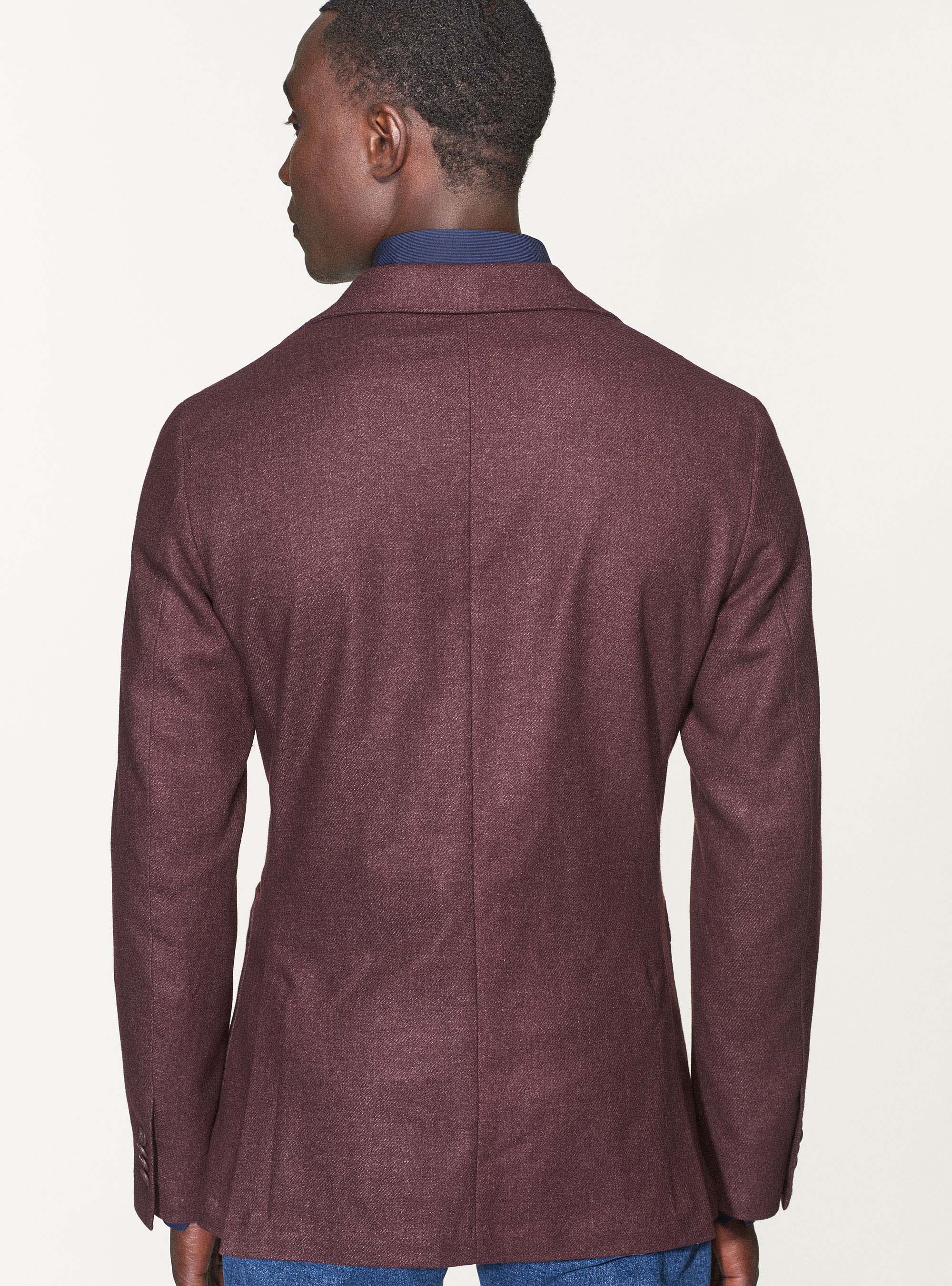 Giacca in flanella di misto lana, BORDEAUX