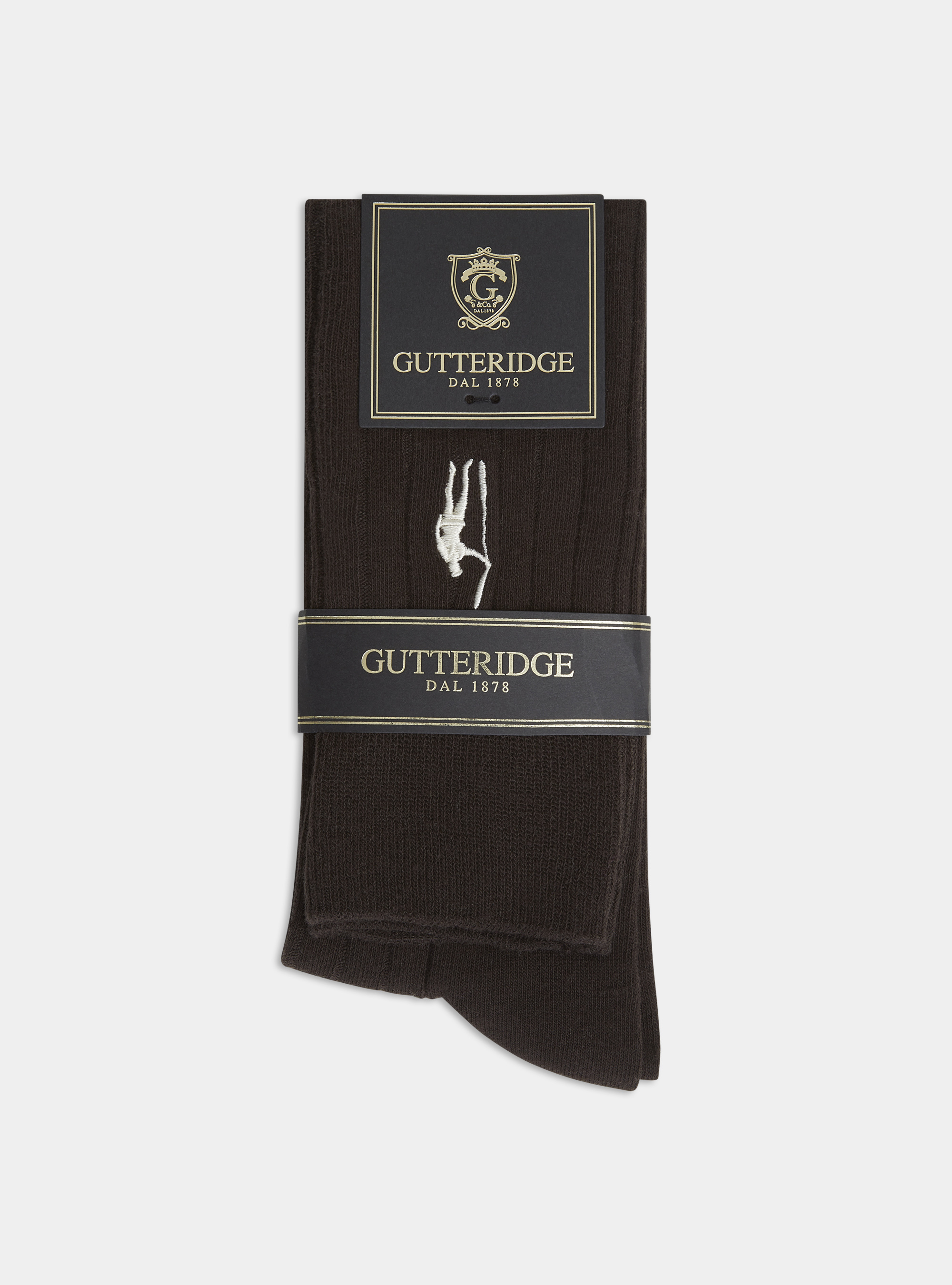 Ribbed cotton-blend socks, BROWN