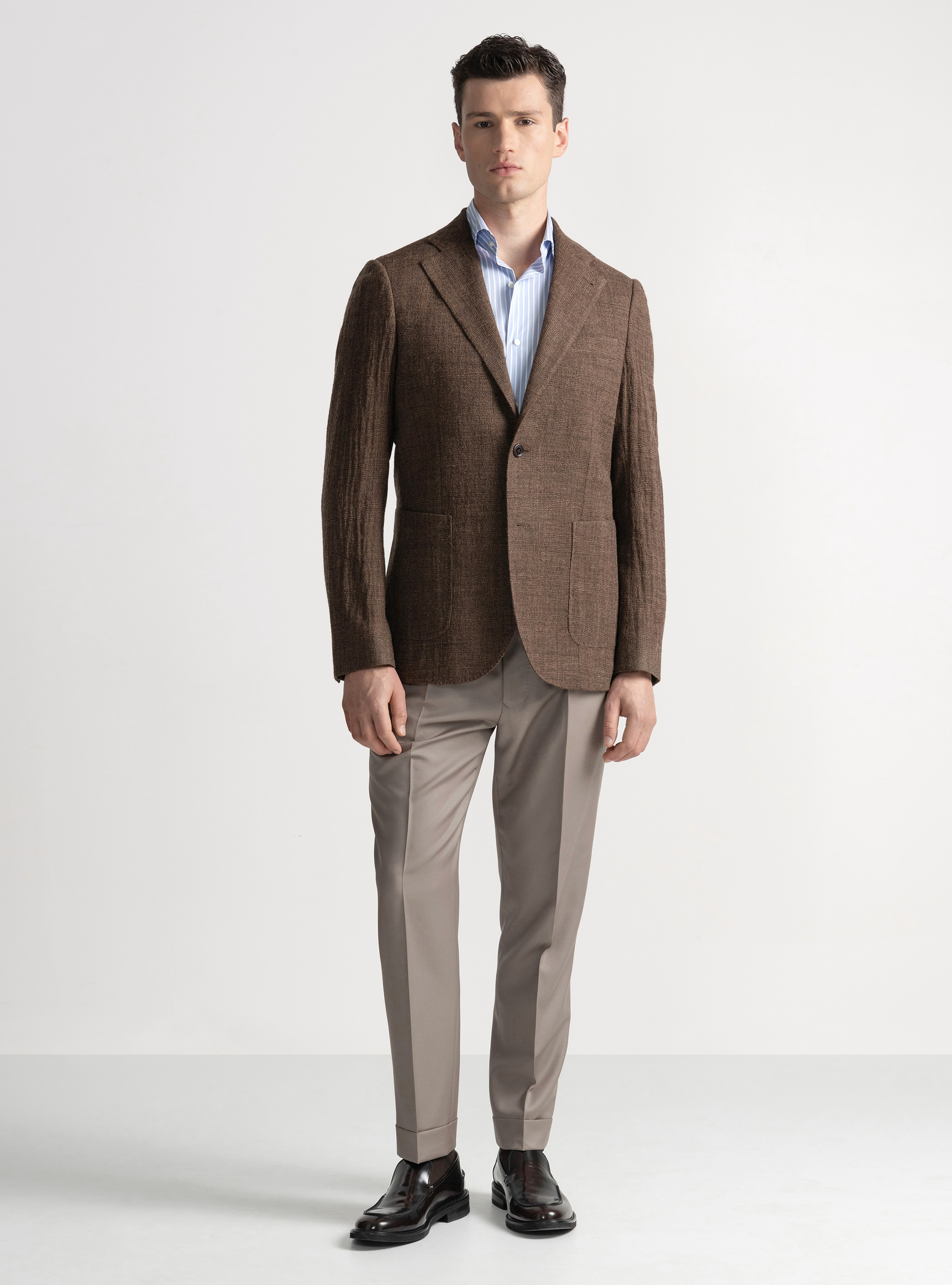 Americana de lana pura con estampado Príncipe de Gales, MULTICOLORE