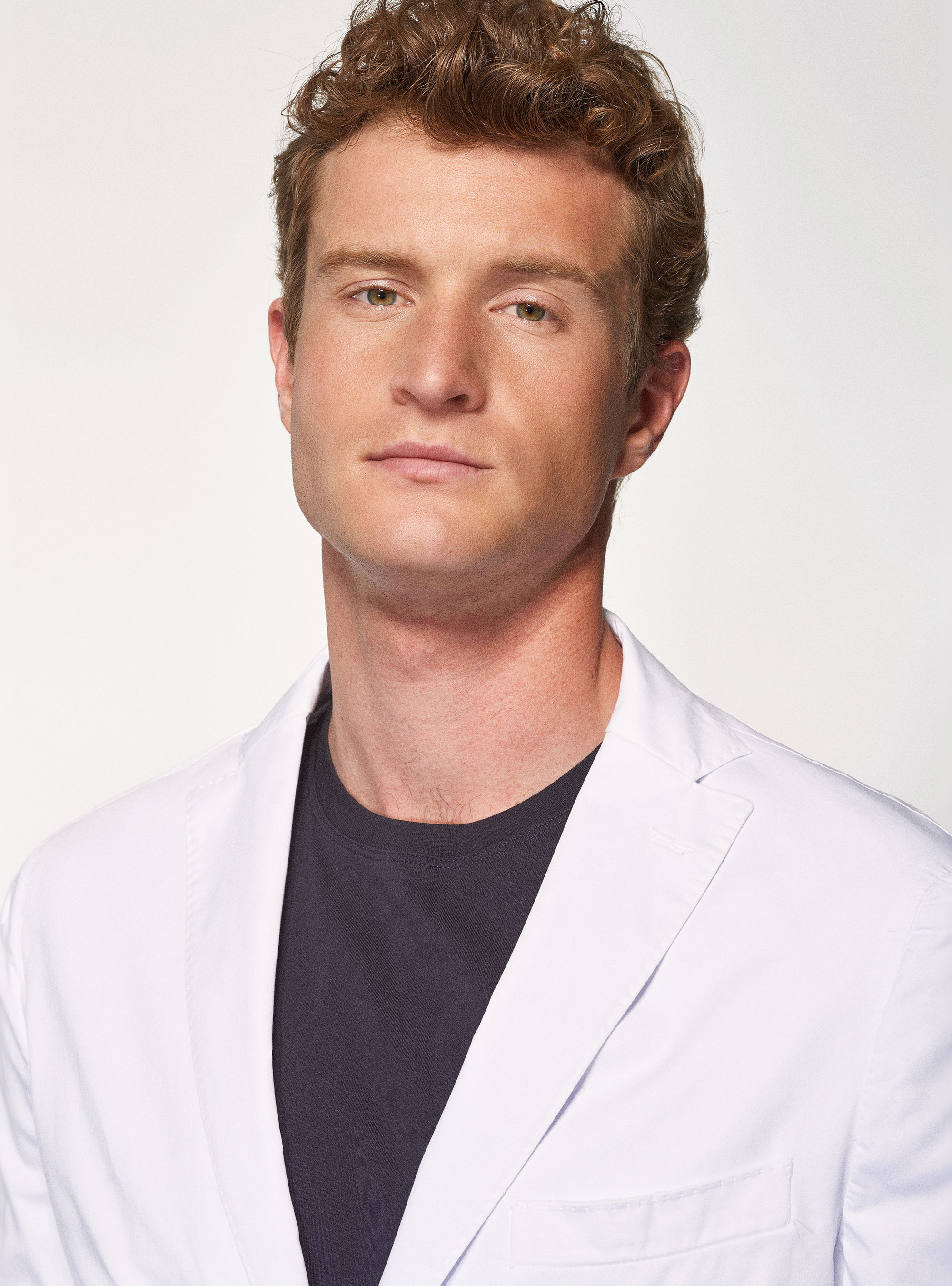 Giacca in cotone stretch, BIANCO