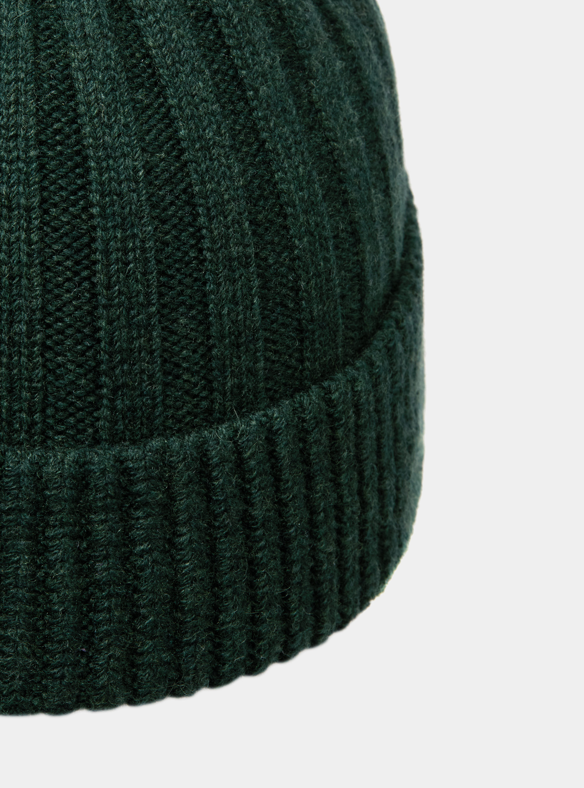 English rib cashmere blend hat, GREEN