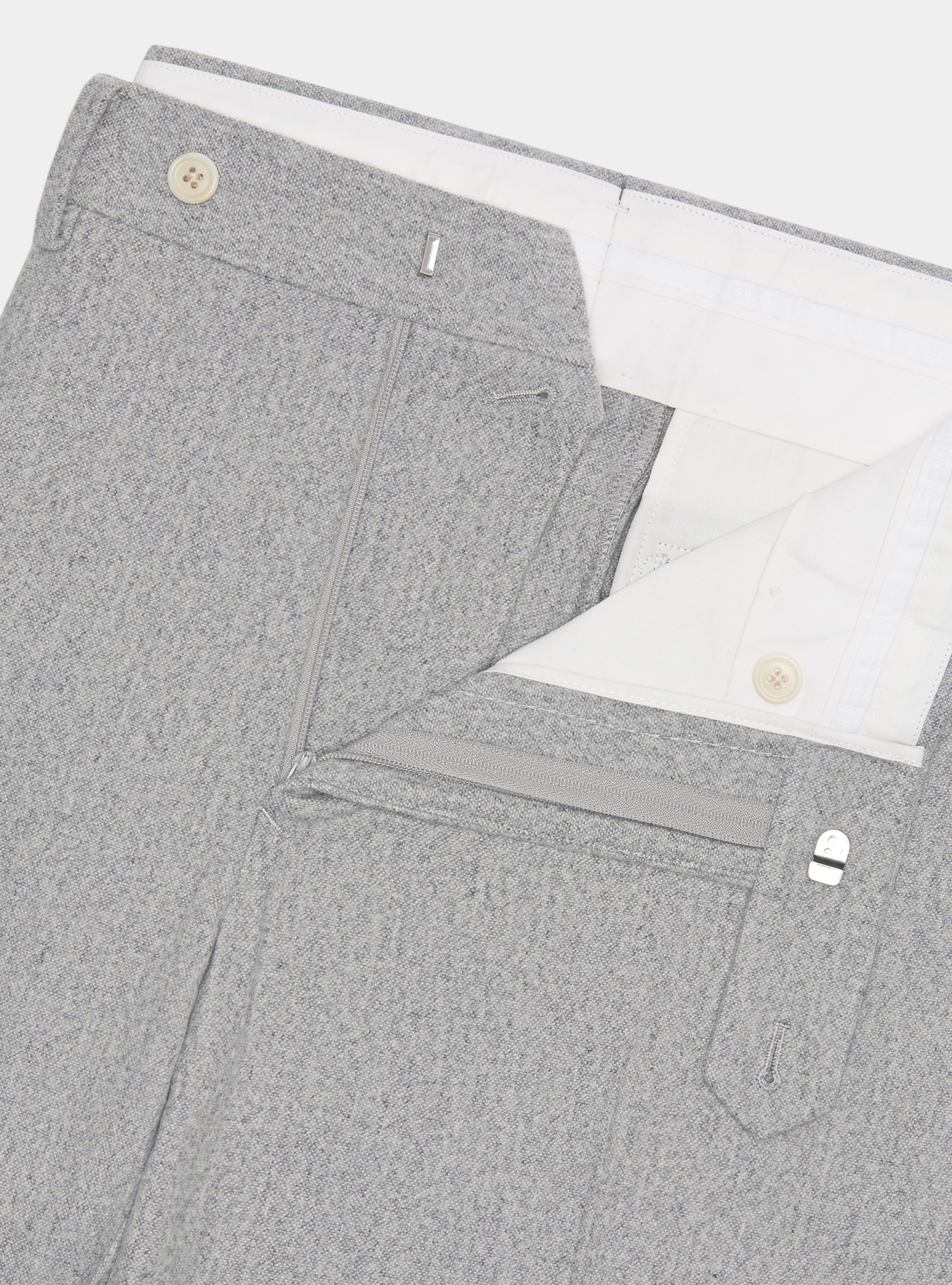 Pantaloni in flanella di misto lana Duemilagori, GRIGIO CHIARO MELANGE