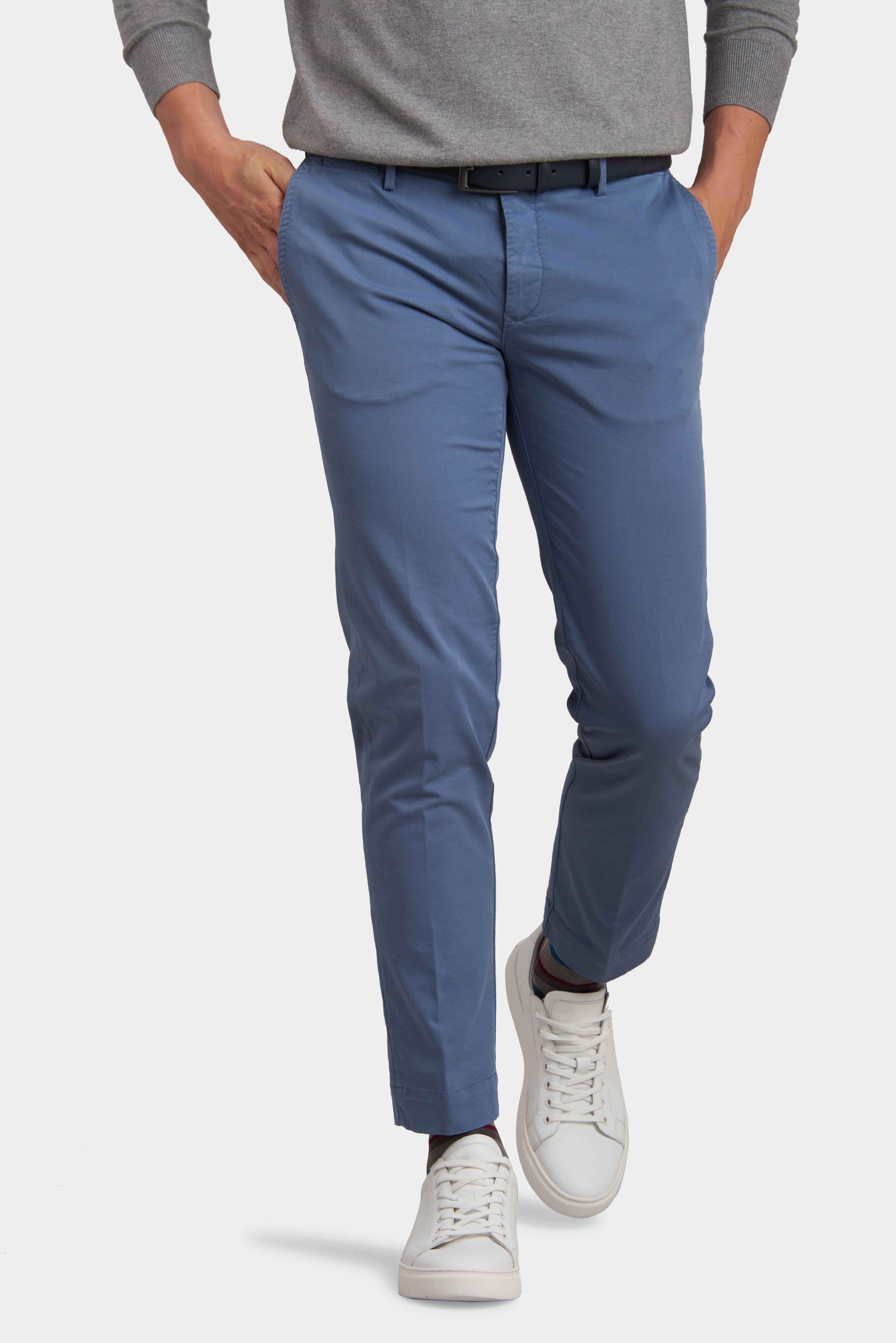 Stretch cotton twill chino trousers
