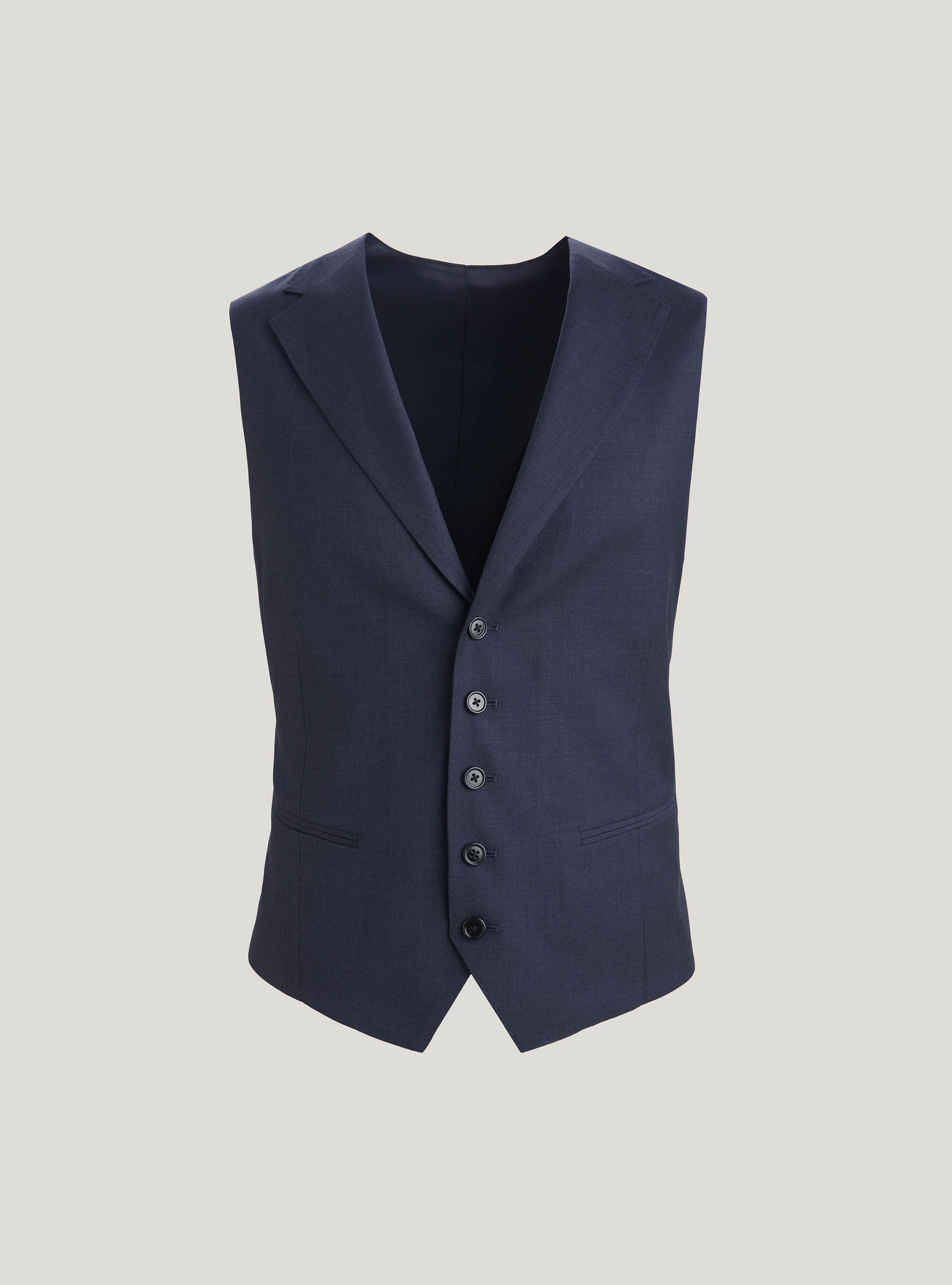 Super 120's wool waistcoat, NAVY BLUE