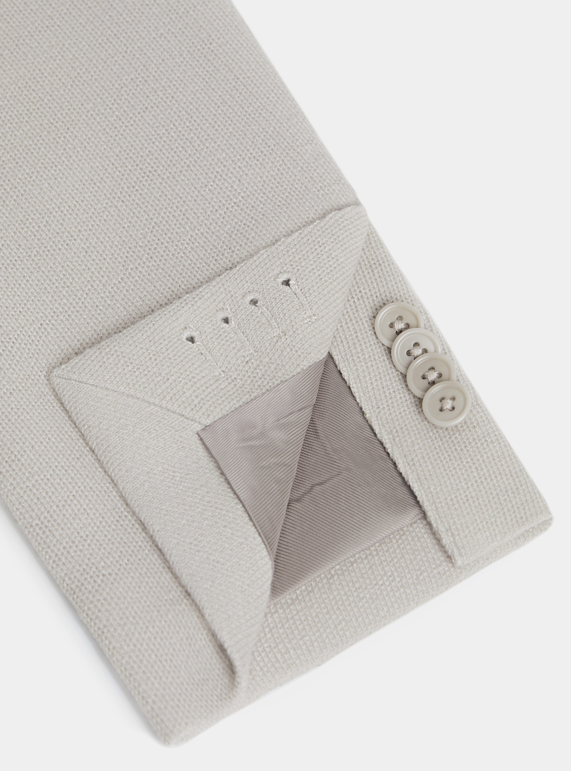 Giacca sfoderata in jersey di lana e cotone, PANNA