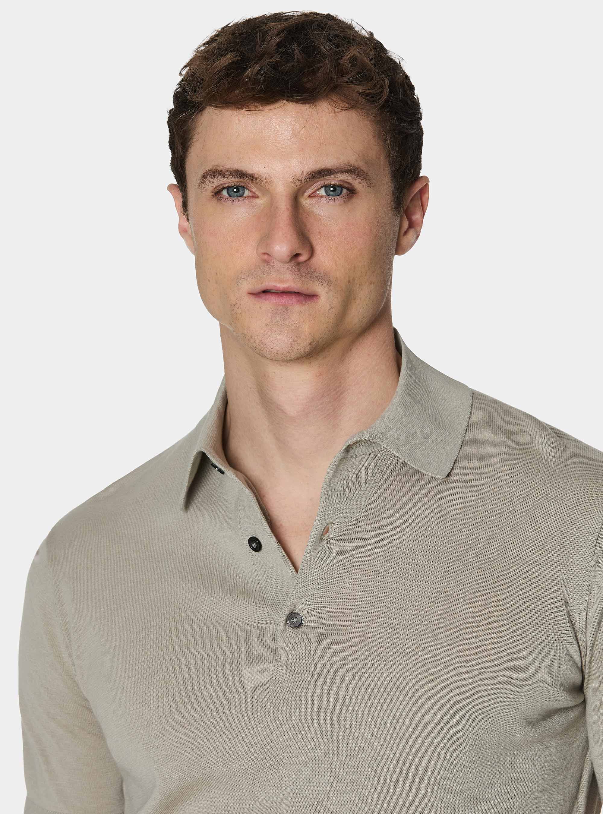 Polo in maglia in cotone m/c, SAND