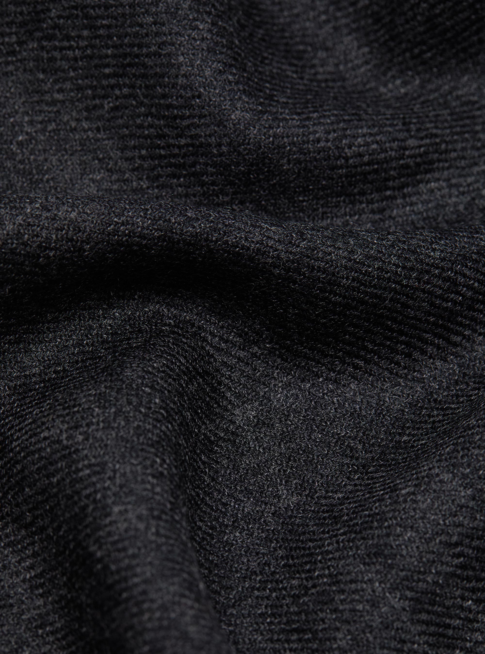 Sciarpa in lana con ricamo, ASFALTO