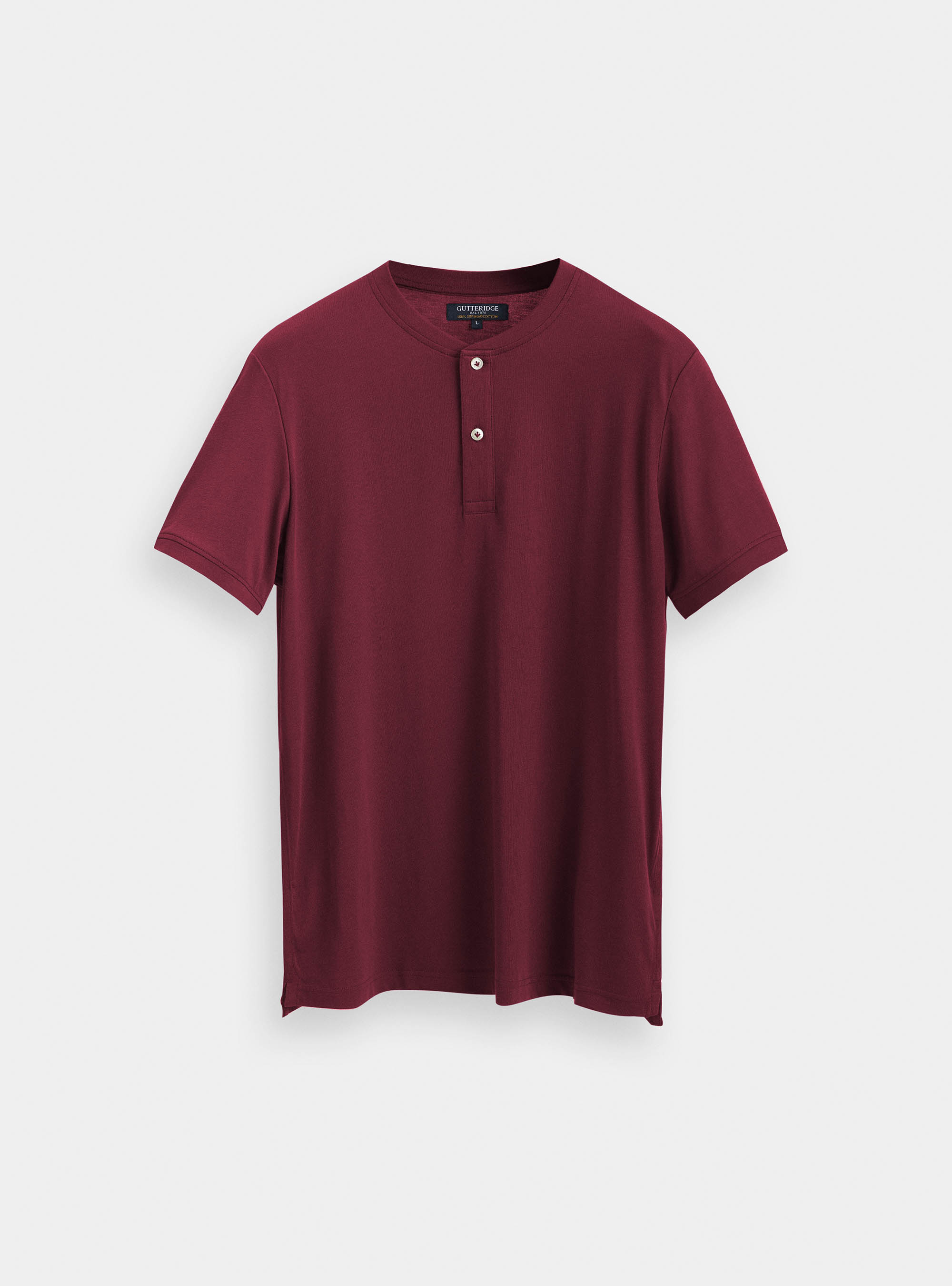 Camiseta Serafino en 100% algodón jersey supima, BURDEOS