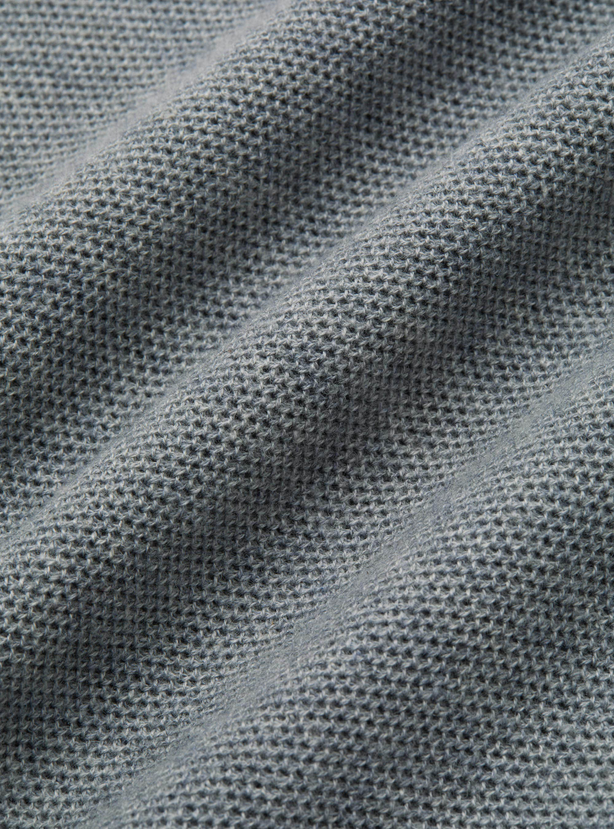 Maglia girocollo nido d'ape in cotone cashmere, GRIGIO MELANGE 0151C