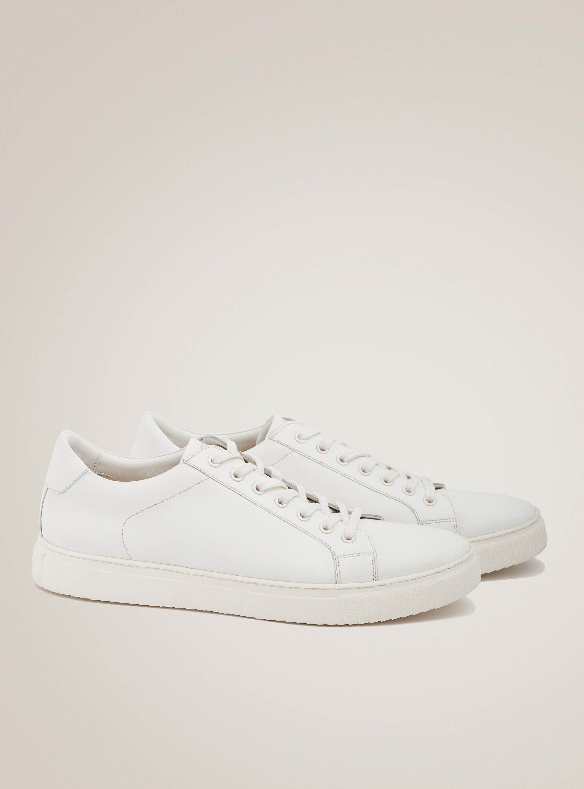Sneakers de piel blanca, BLANCO
