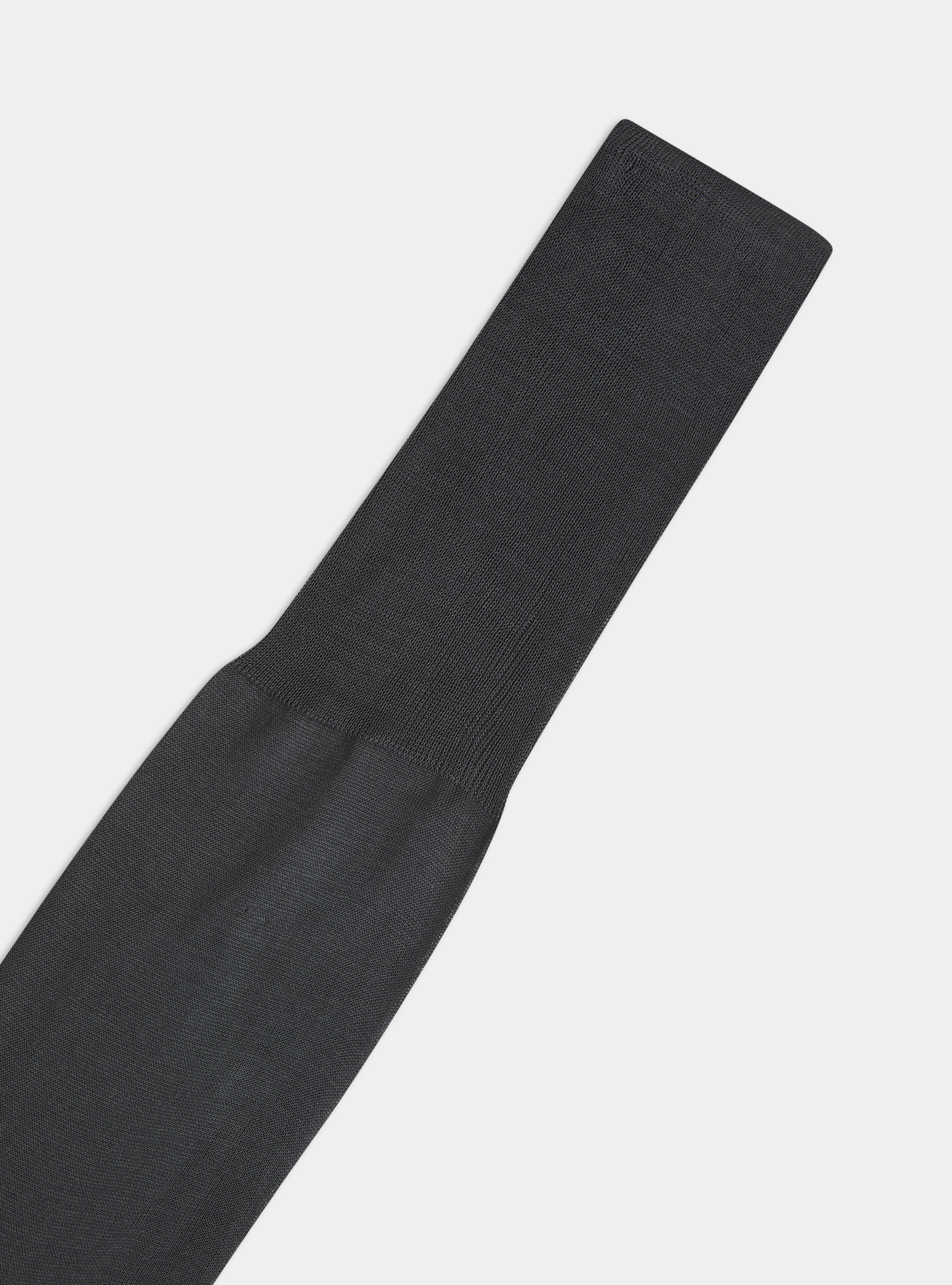 Calza lunga tinta unita in filo di Scozia, ASFALTO