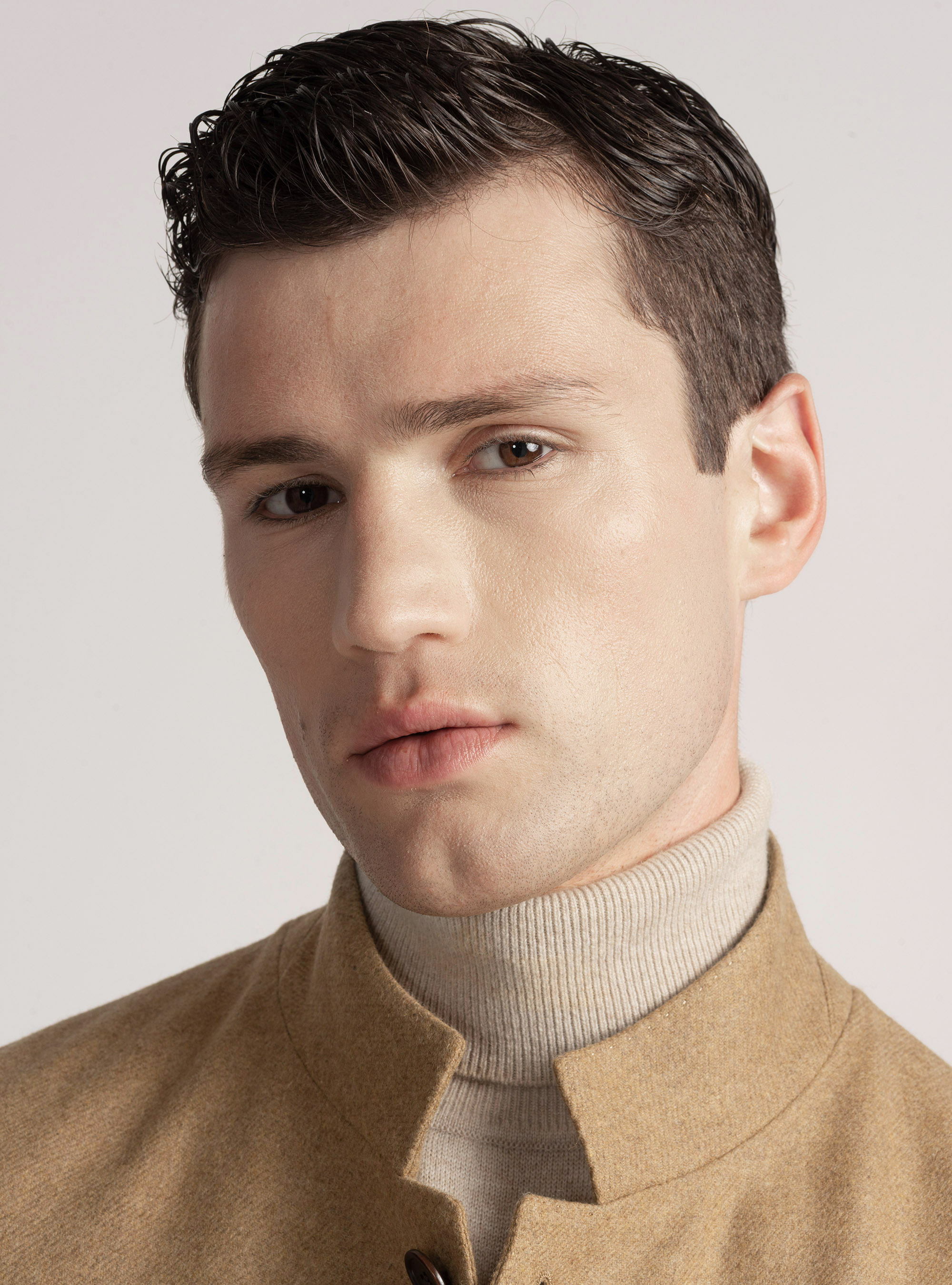 Giacca coreana in flanella di lana, CAMMELLO 0570C