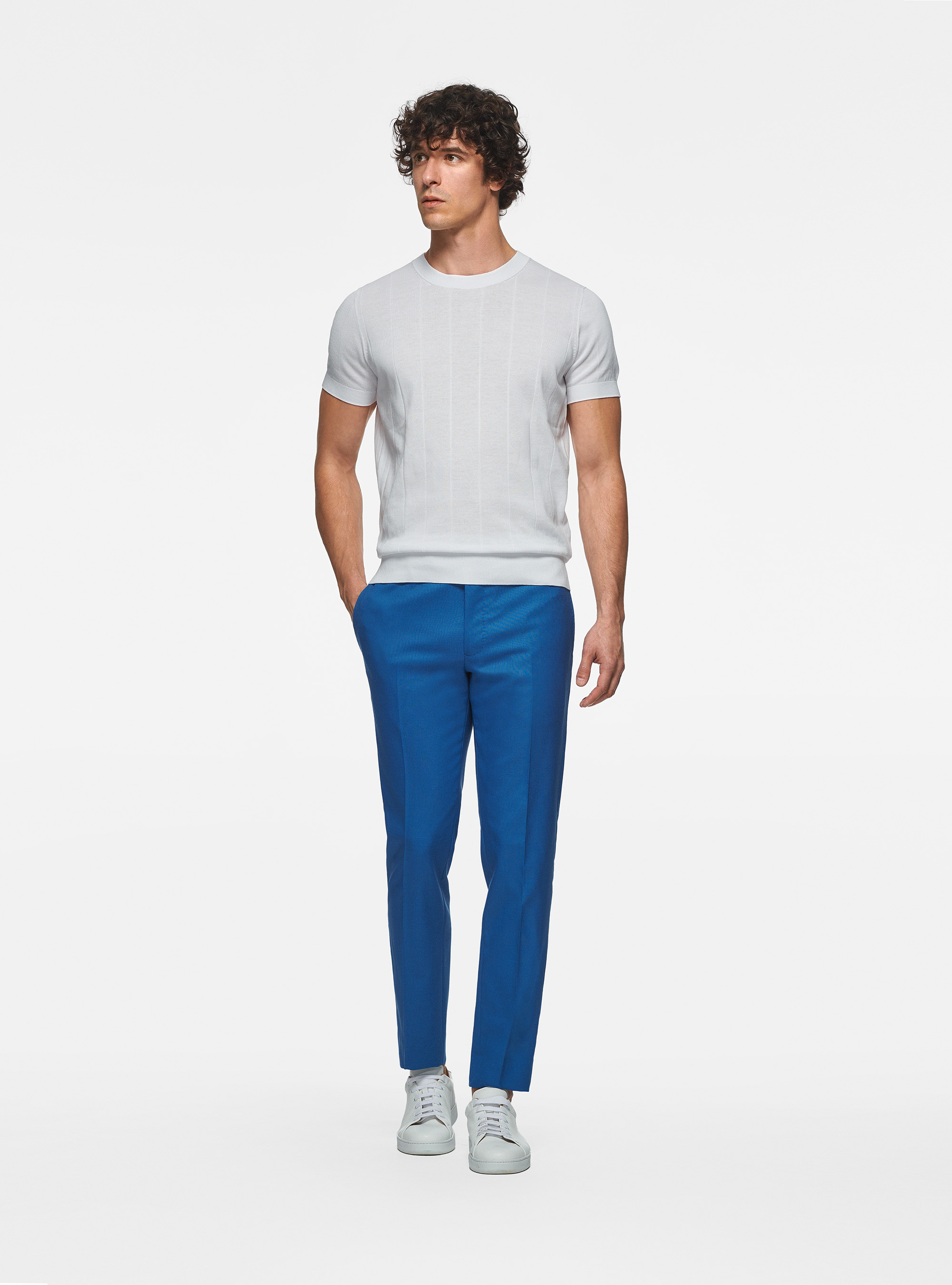 Pantaloni in pura lana Vitale Barberis Canonico, 0226C CERULEO