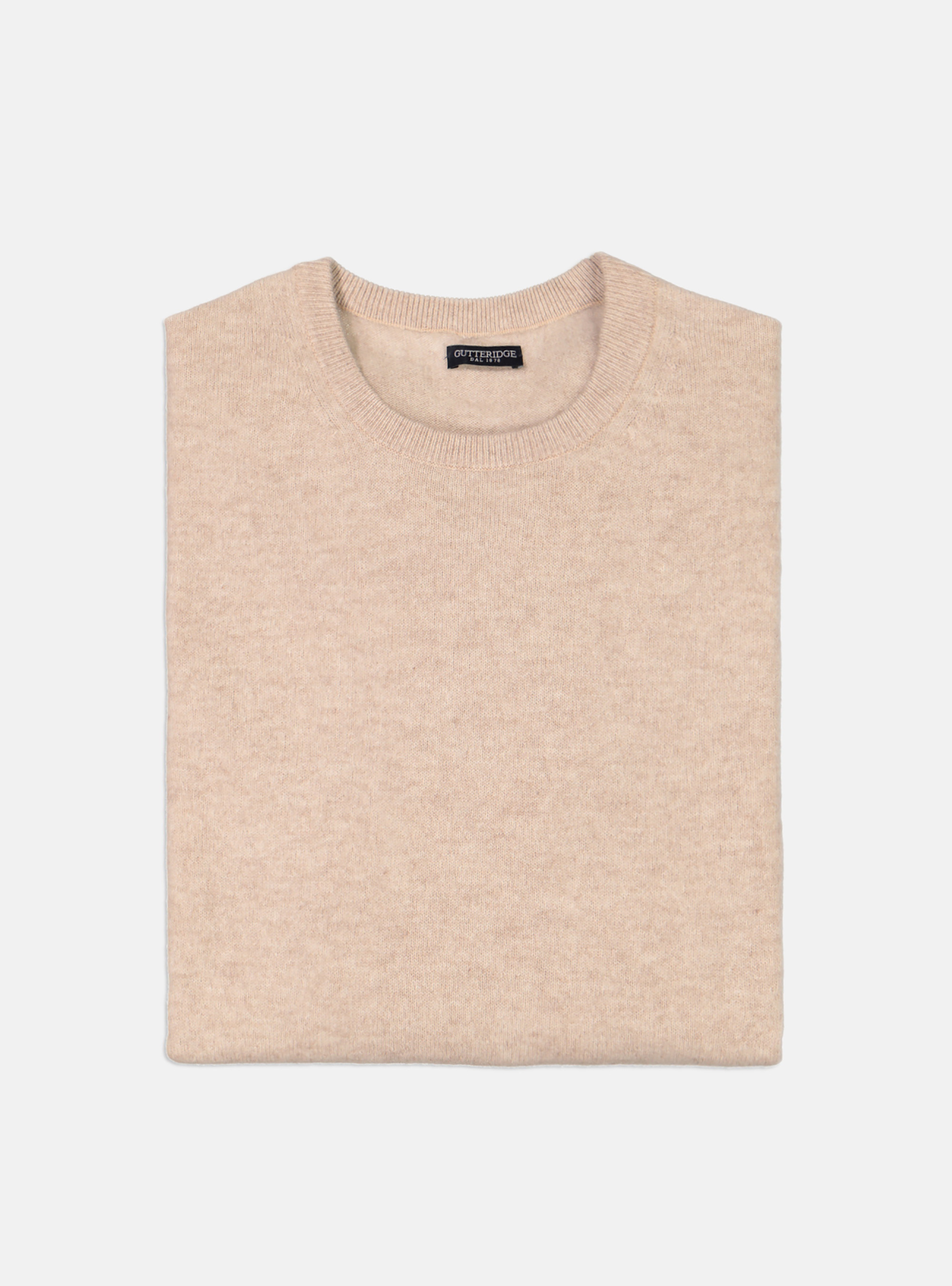 Maglia girocollo 100% cashmere, ECRU