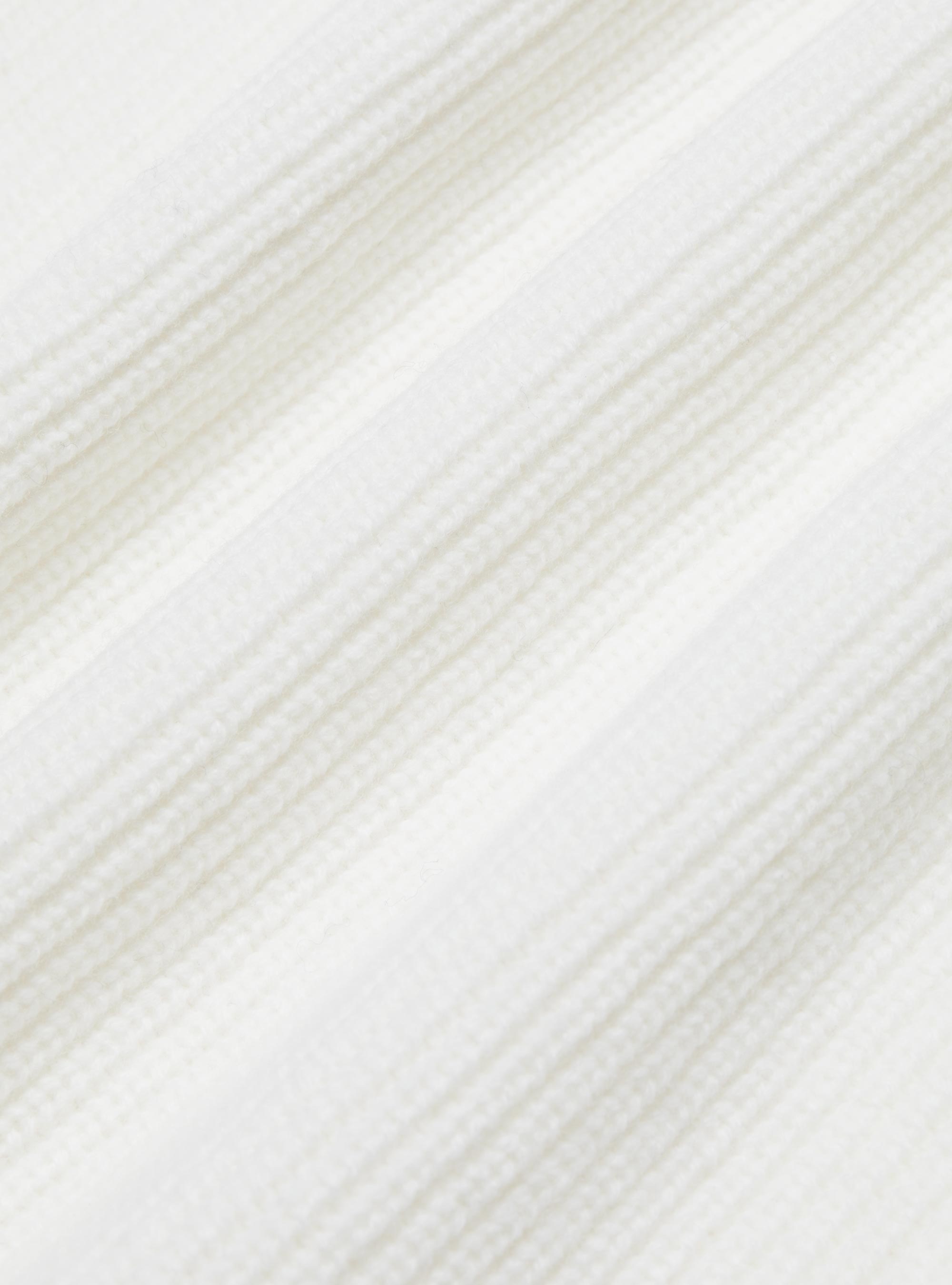 Veste en tricot côtelé de laine mérinos, BLANC