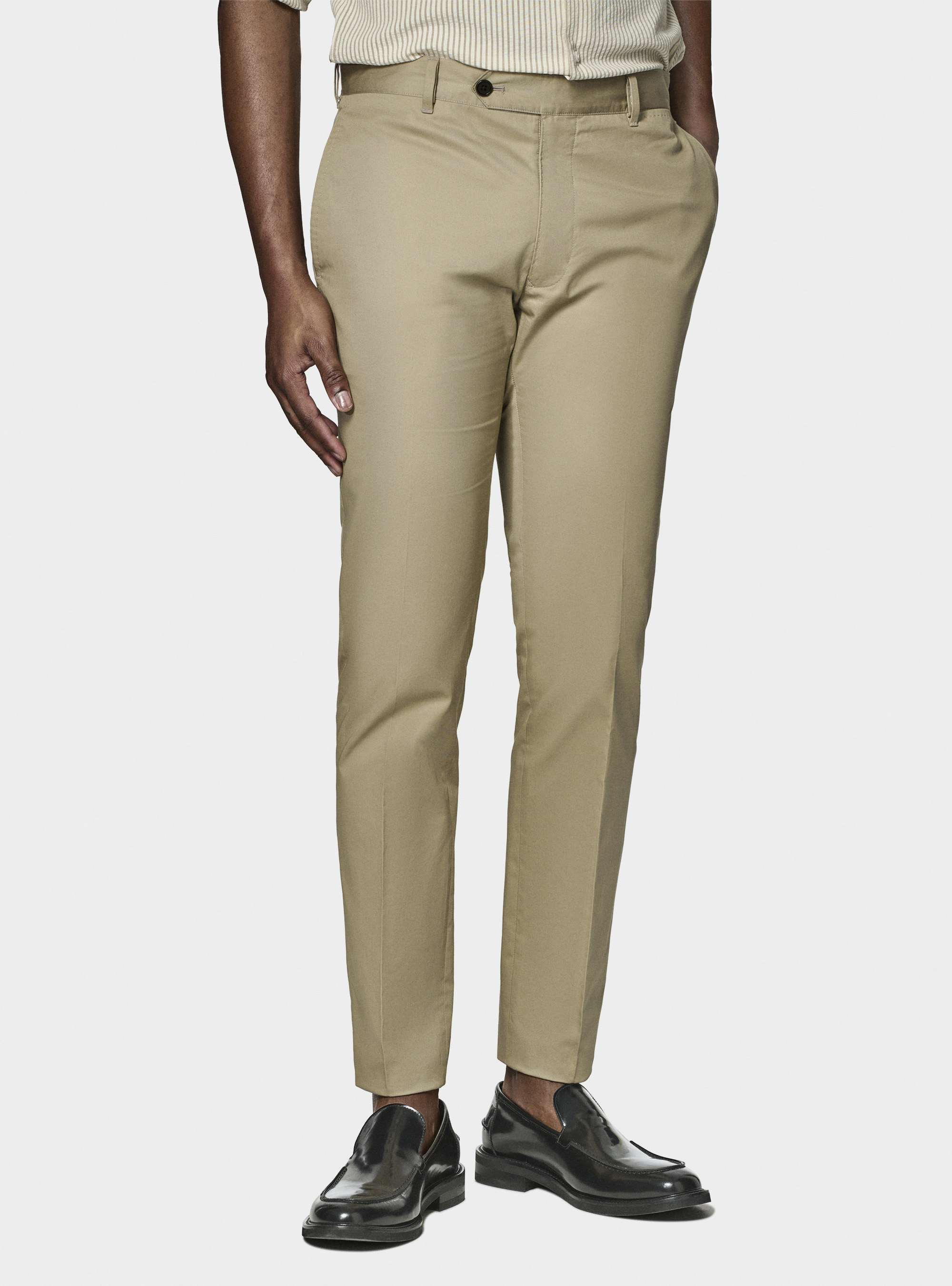 Pantaloni chino in twill leggero, FANGO
