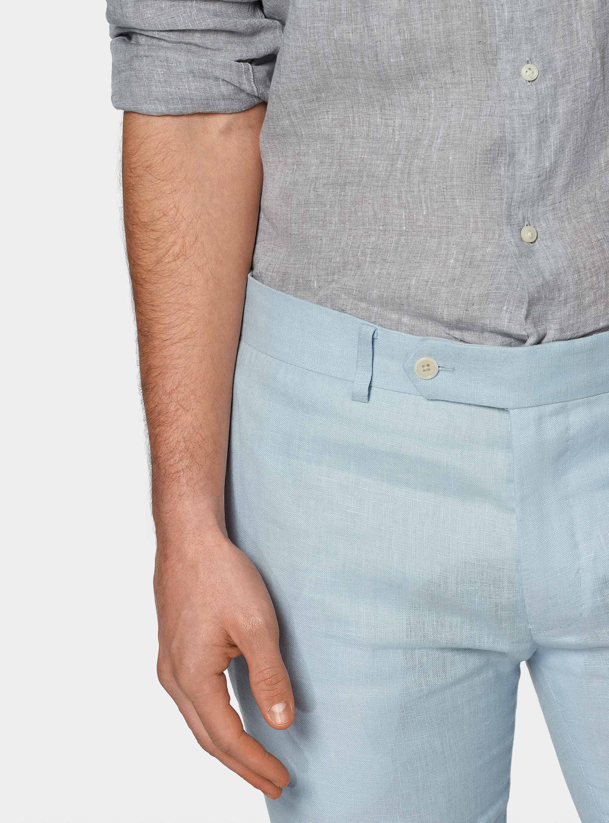 Camicia in puro lino, GRIGIO CHIARO MELANGE