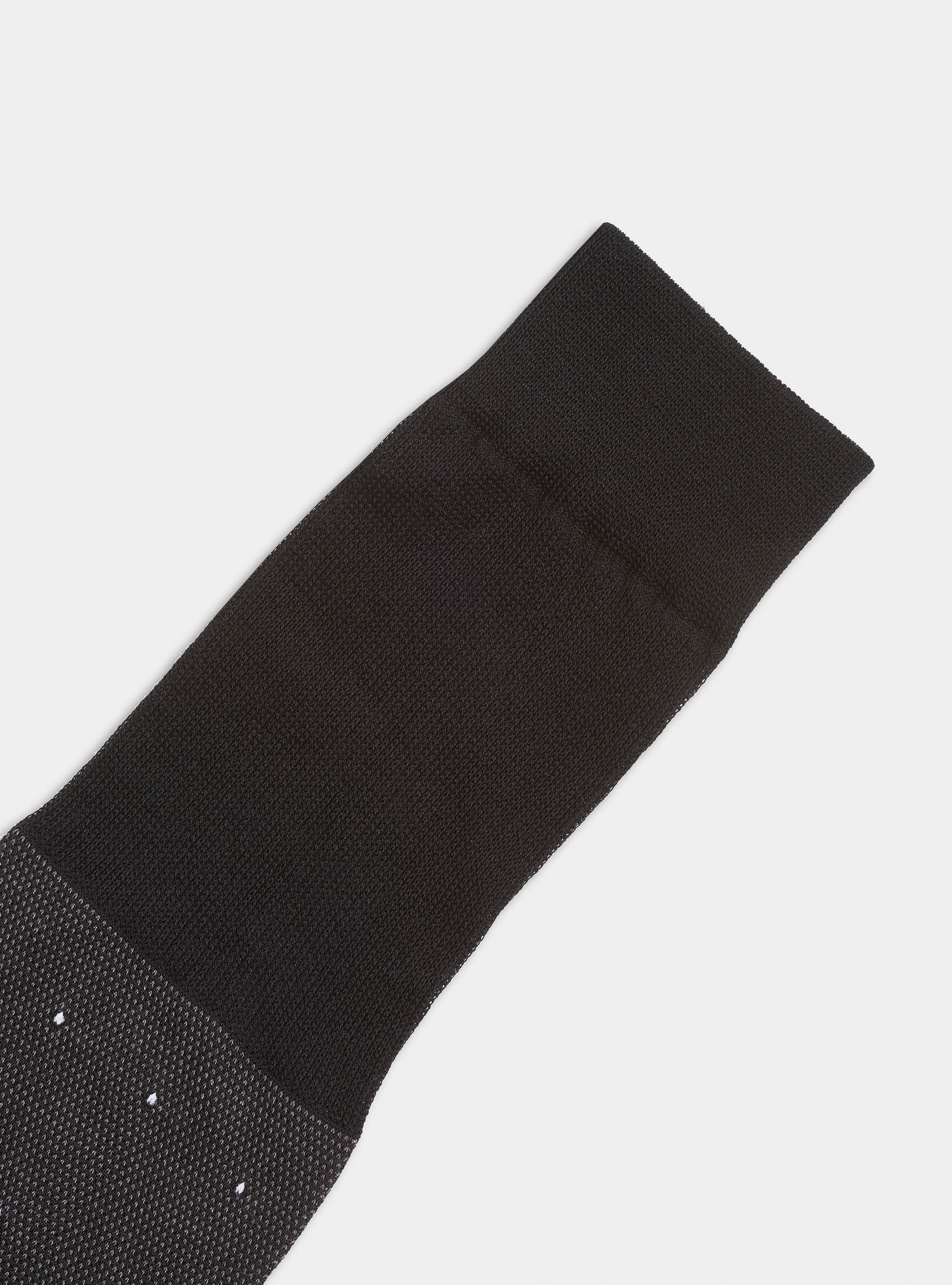 Calza lunga a pois filo di Scozia, NERO