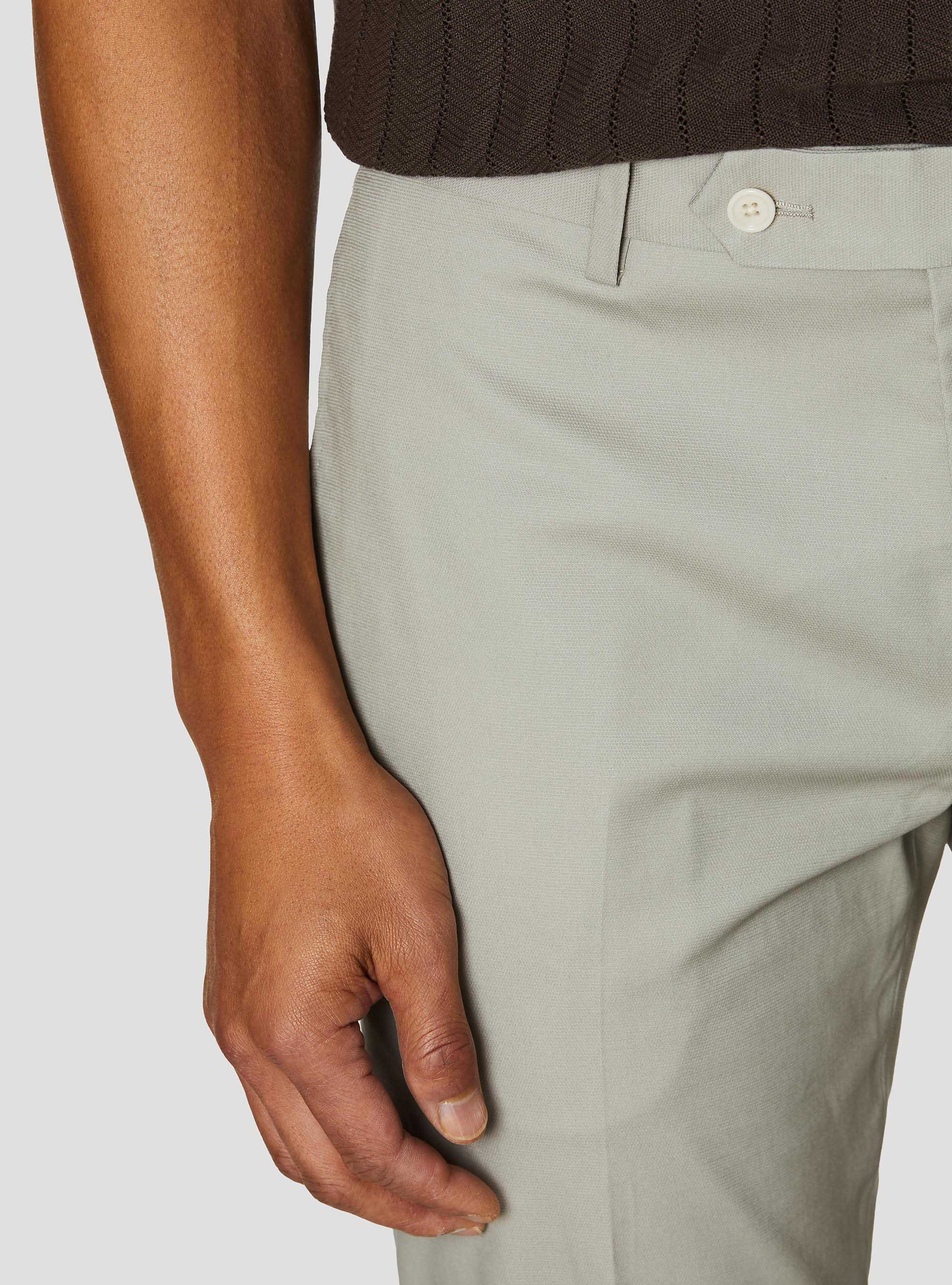 Pantaloni abito in cotone, ECRU