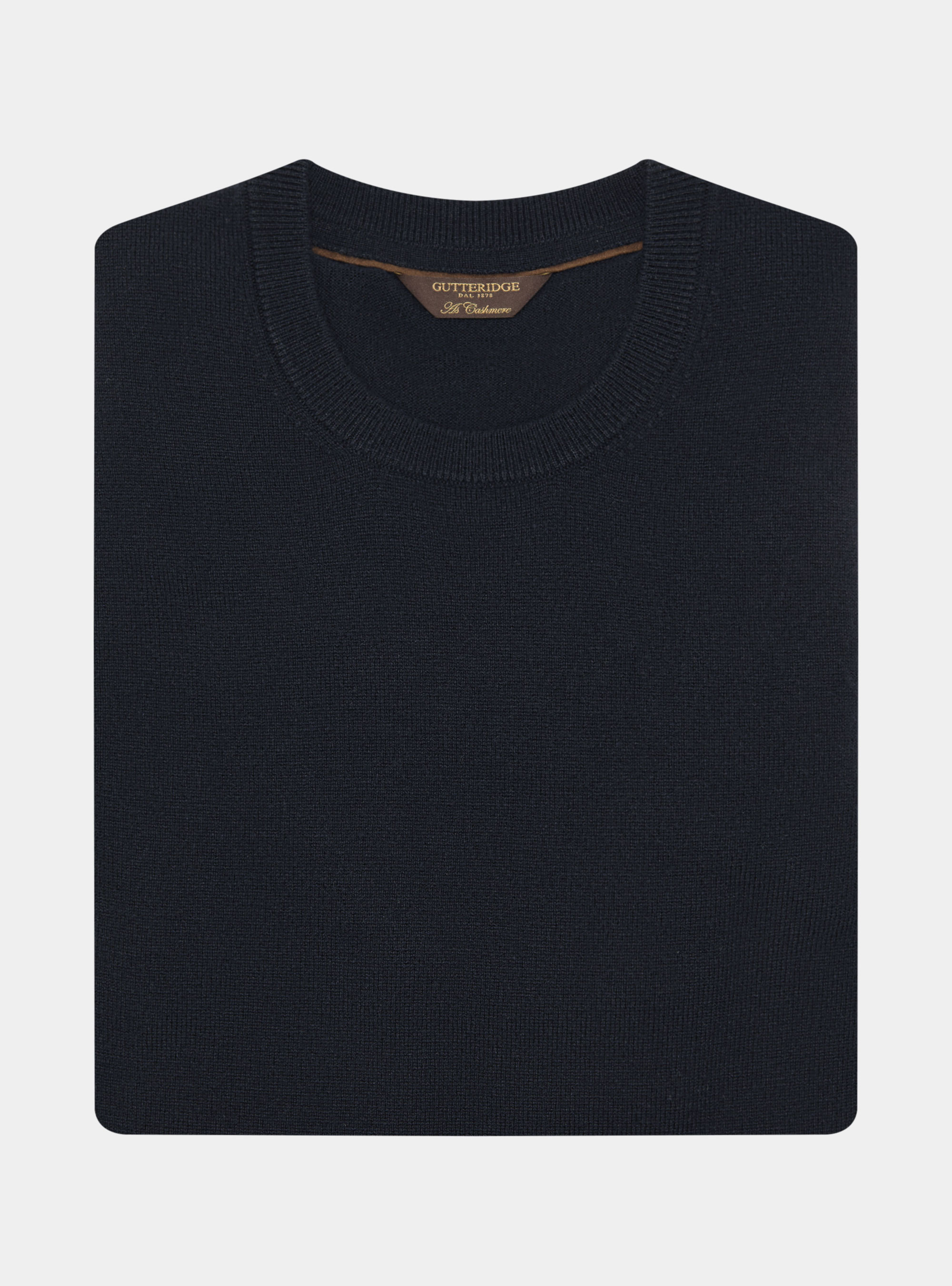 Punto de cuello redondo en mezcla de lana, AZUL MARINO