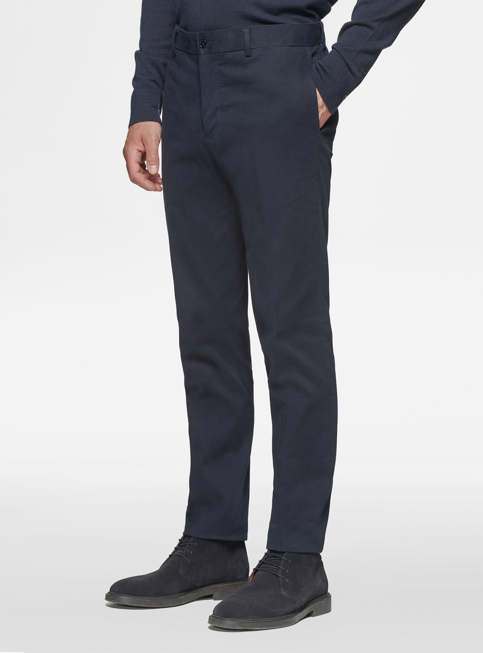 Pantaloni in cotone smerigliato, BLU NAVY
