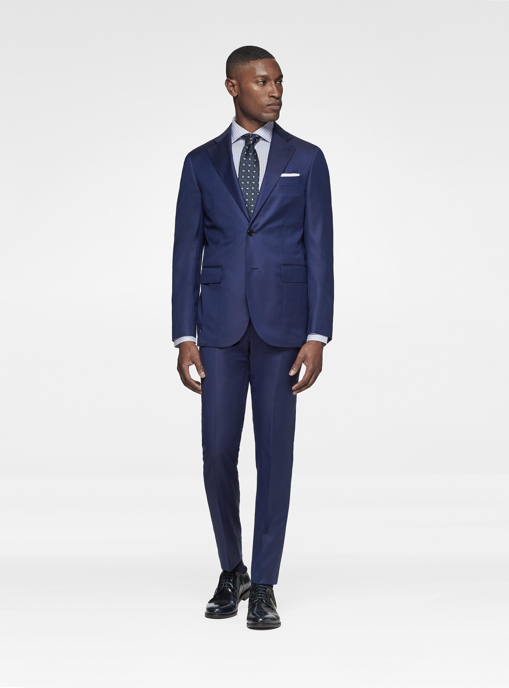 Pantaloni in pura lana superfine 110's, BASALTO