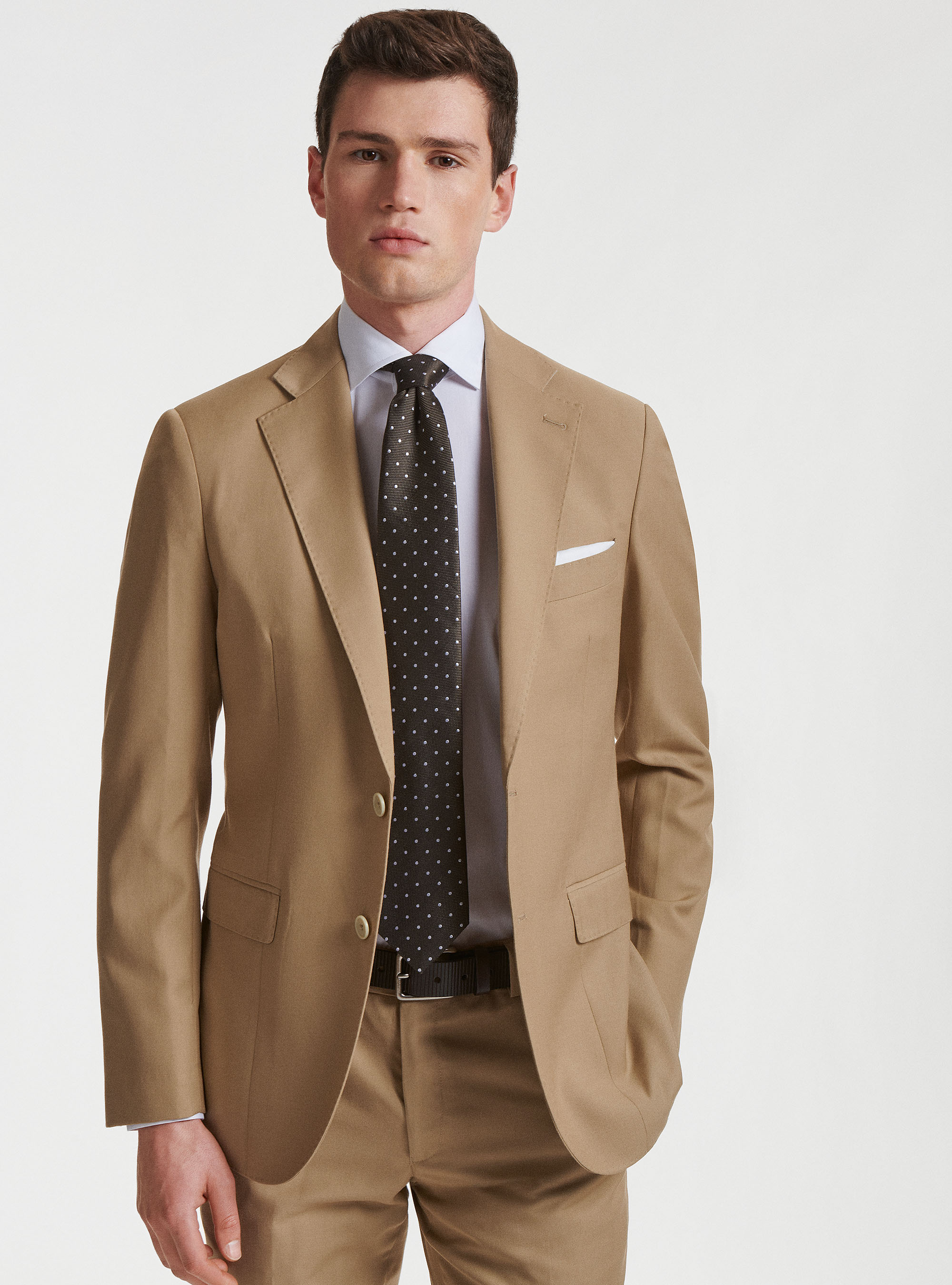 Slim-fit suit blazer, SAND