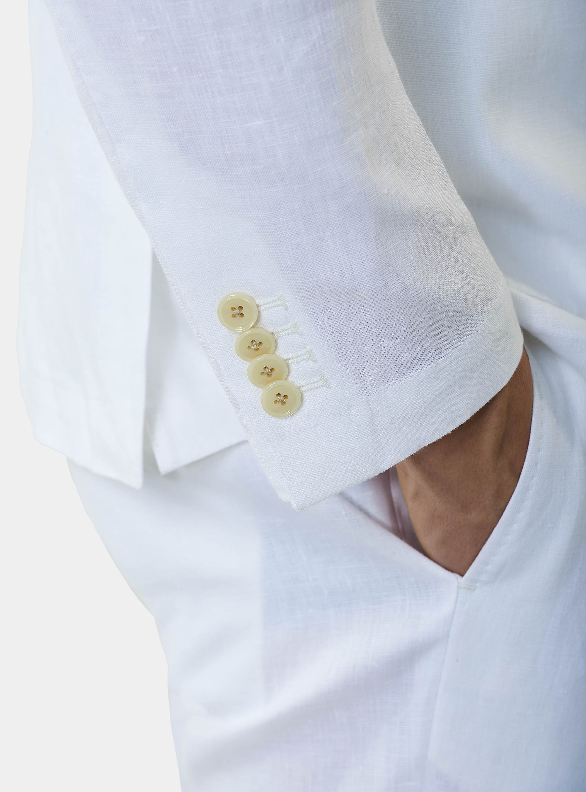 Giacca per abito in puro lino, BIANCO