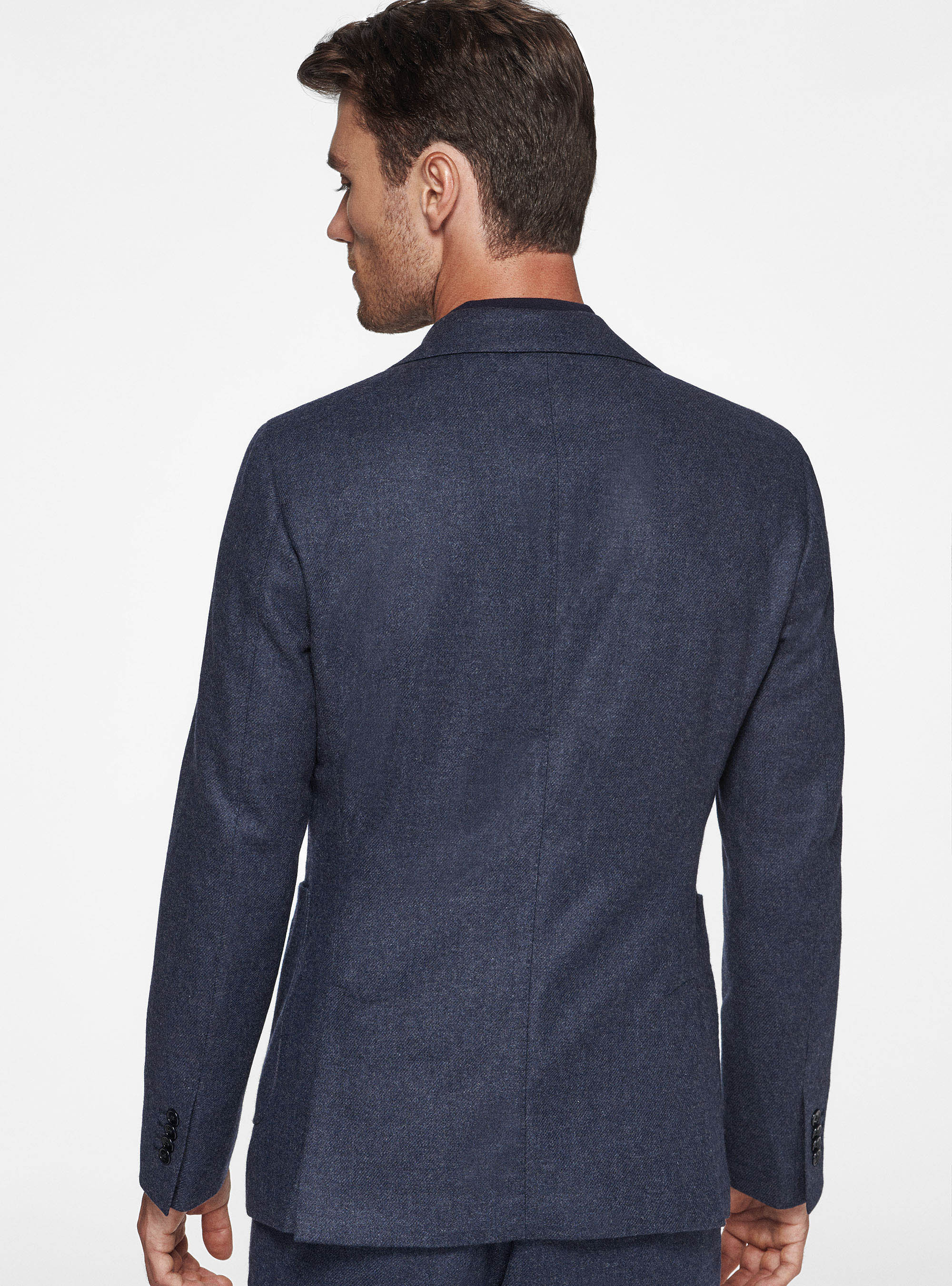 Giacca doppiopetto in flanella Duemilagori, INCHIOSTRO