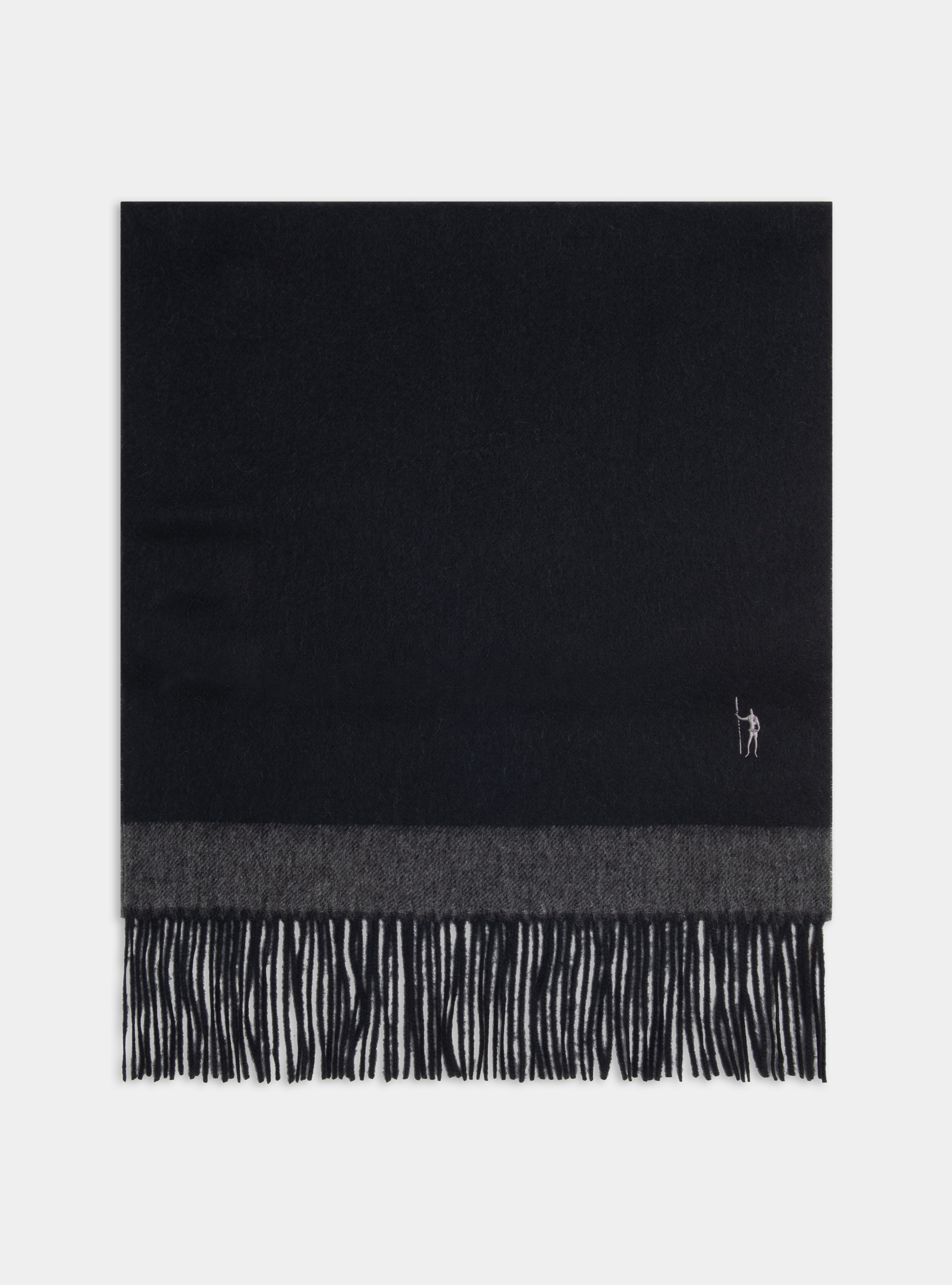Wool and cashmere scarf, BLACK