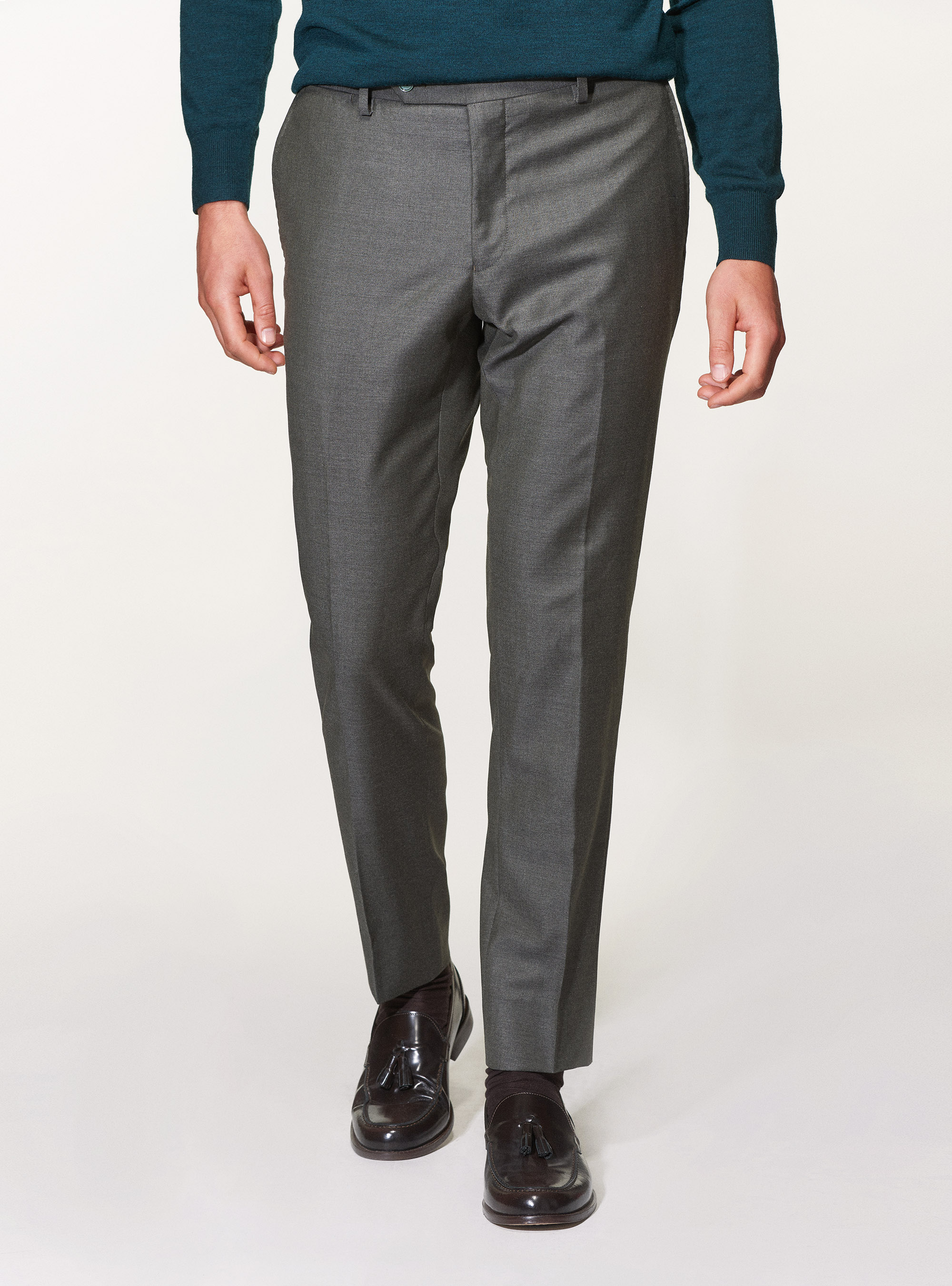 Pantaloni per abito in pura lana superfine 110's Vitale Barberis Canonico, VERDE