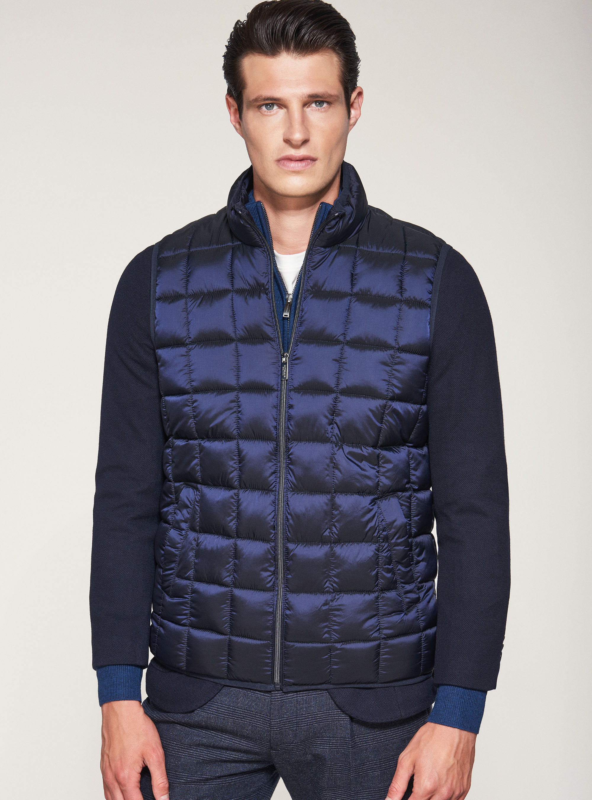 Smanicato trapuntato con imbottitura, BLU NAVY