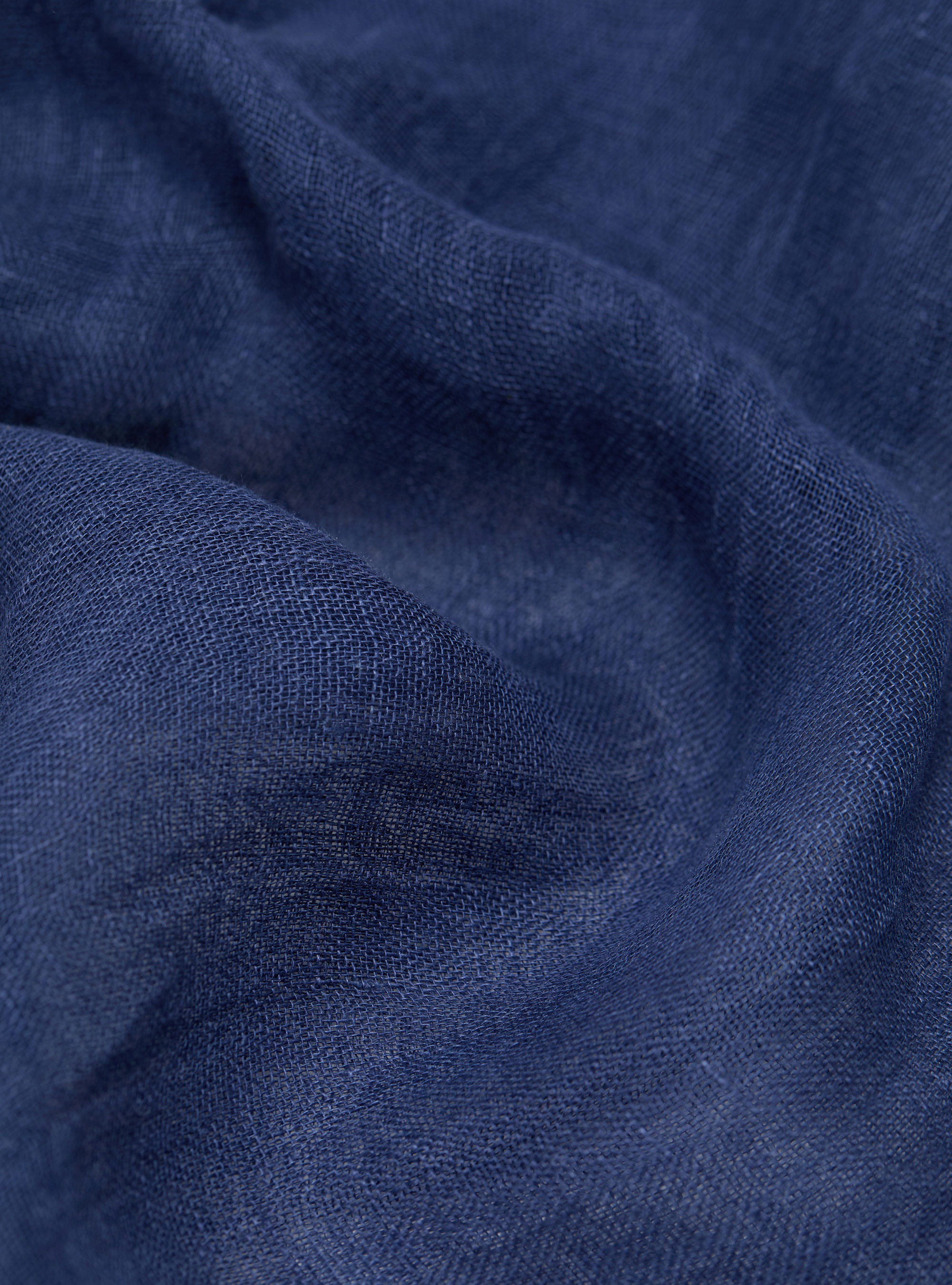 Sciarpa rigata in lino, 0243C DENIM