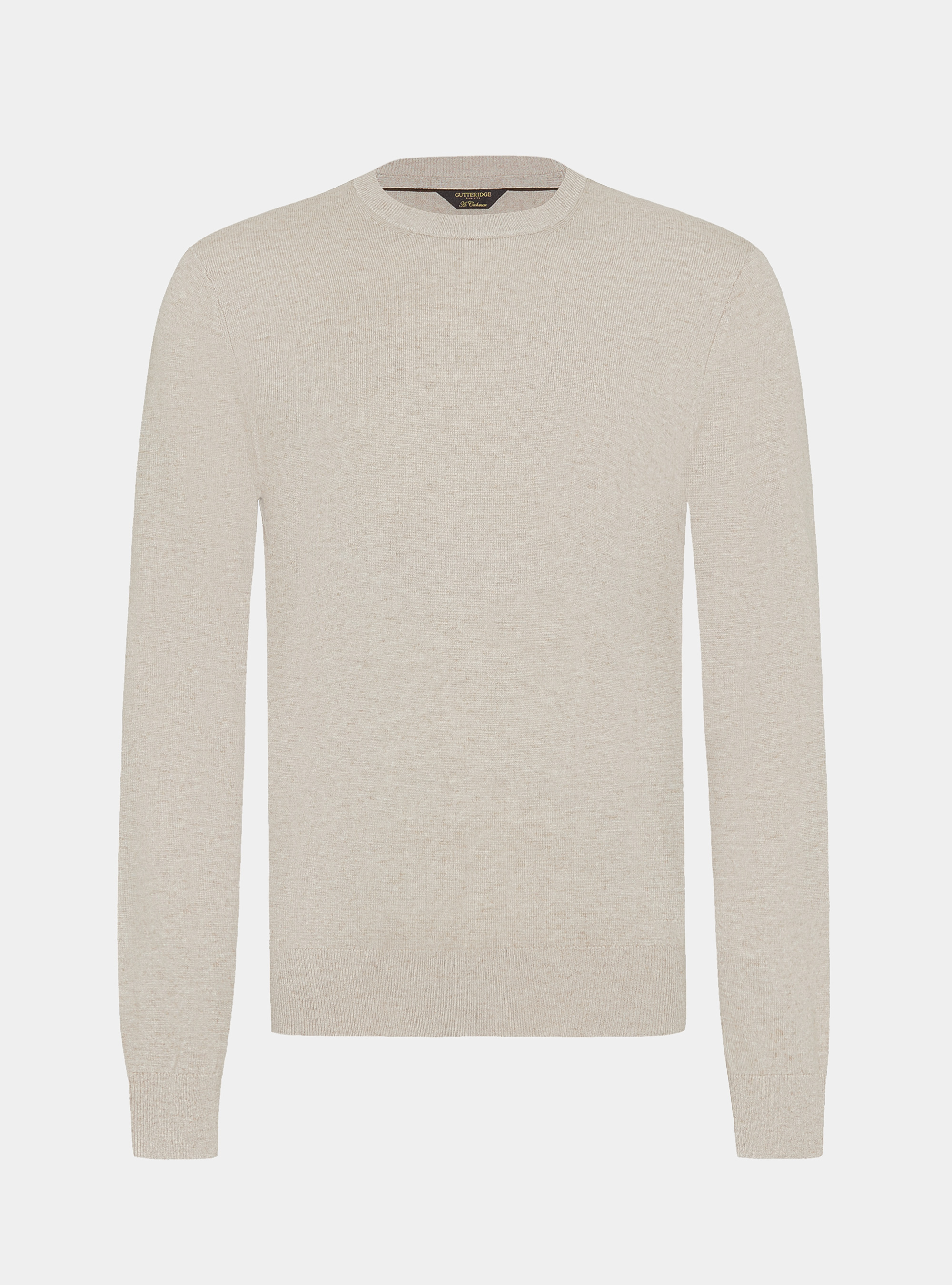 Girocollo in maglia in lana poliammide cashmere, ECRU