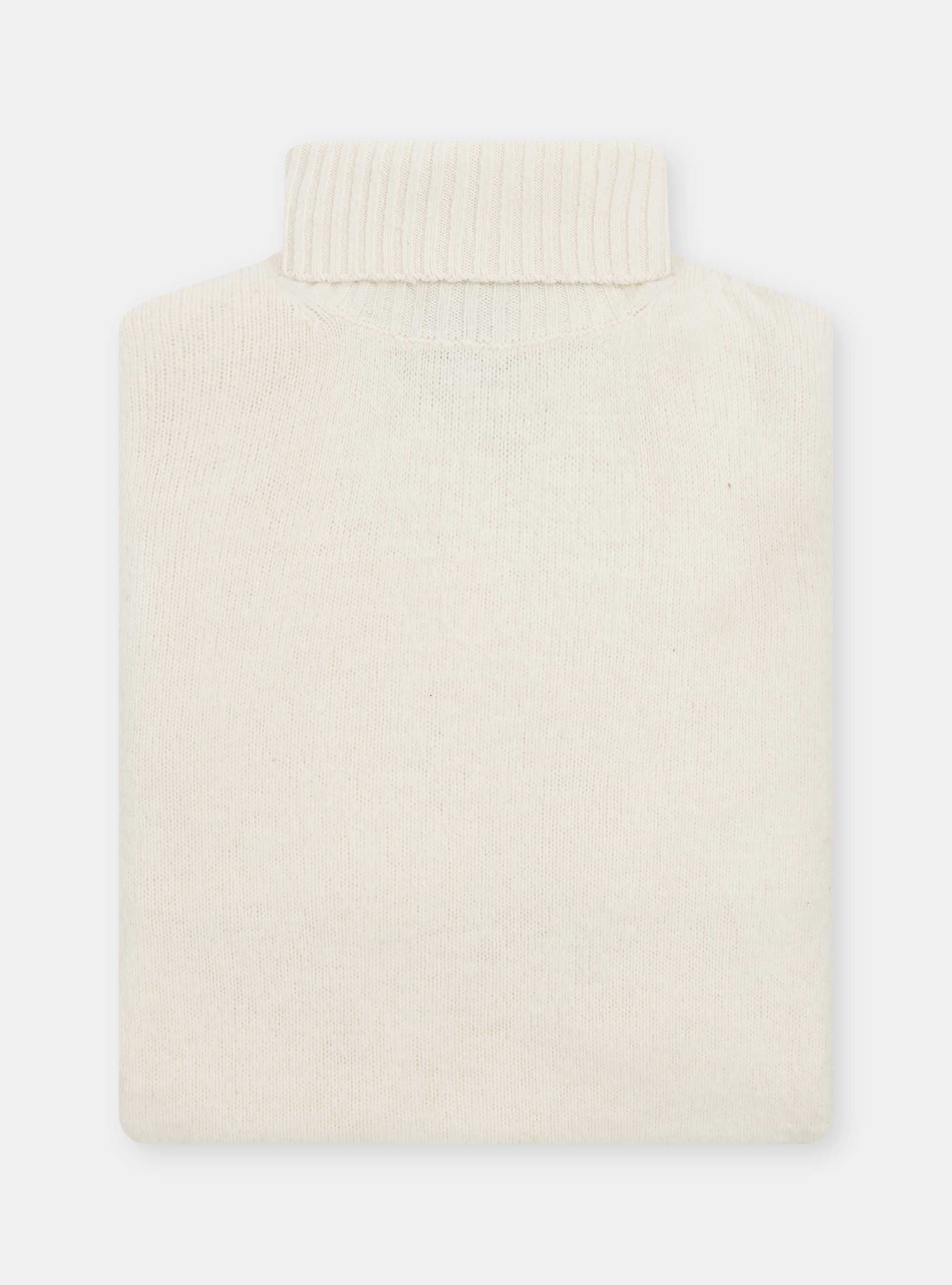 Maglia collo alto in lana brushed, BIANCO