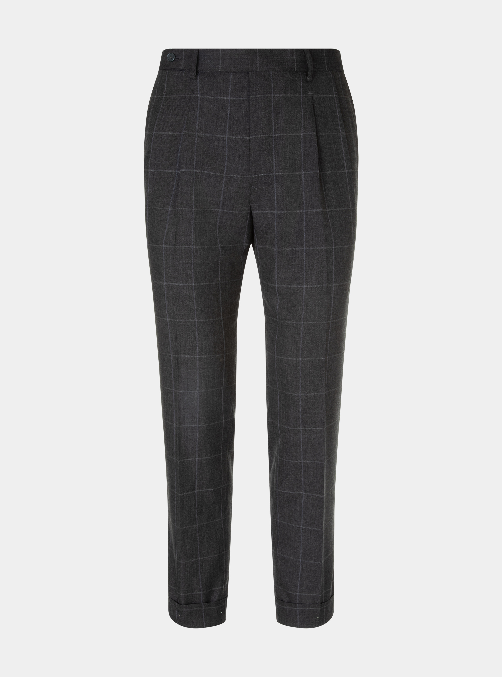 Pantaloni per abito a quadri in pura lana tessuto Vitale Barberis Canonico, VERDE