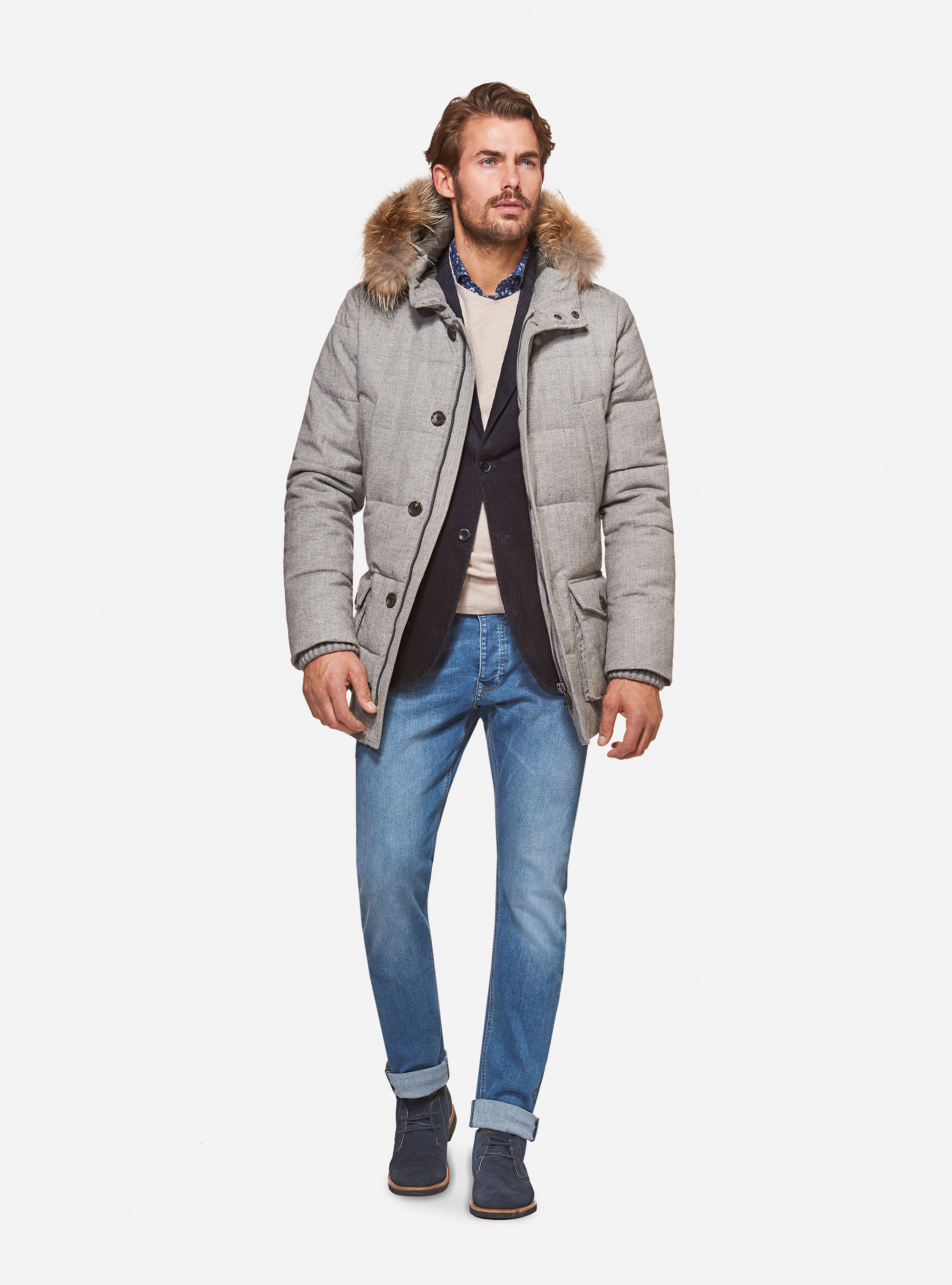 Giacca monopetto in velluto, BLU NAVY